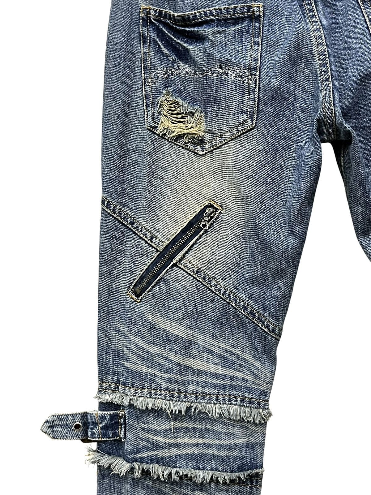 Japanese Brand 🔥Ultra Rare MIDAS Bondage Multi Zip Flare Punk Denim Japan Size US 31 - 18 Thumbnail