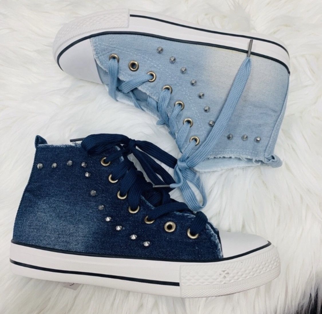 Other DARK DENIM STUDDED HIGH TOPS SNEAKERS Size US 10 / IT 40 - 2 Thumbnail