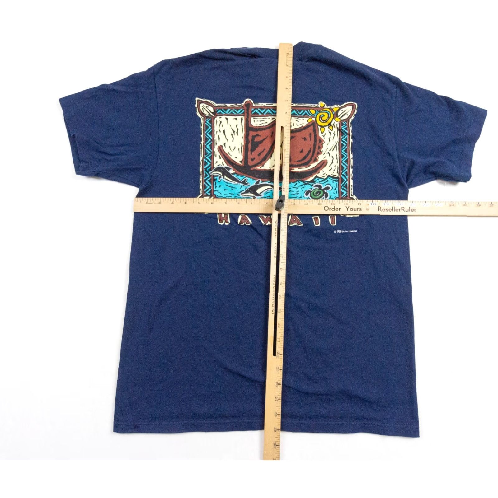 Hanes VINTAGE Hanes Hawaii Shirt Mens Large Blue 90s T-Shirt Crew Neck Short Sleeve Turtle Dolphin Logo 90s Mens Large Blue Hawaii Vintage Size US L / EU 52-54 / 3 - 7 Thumbnail