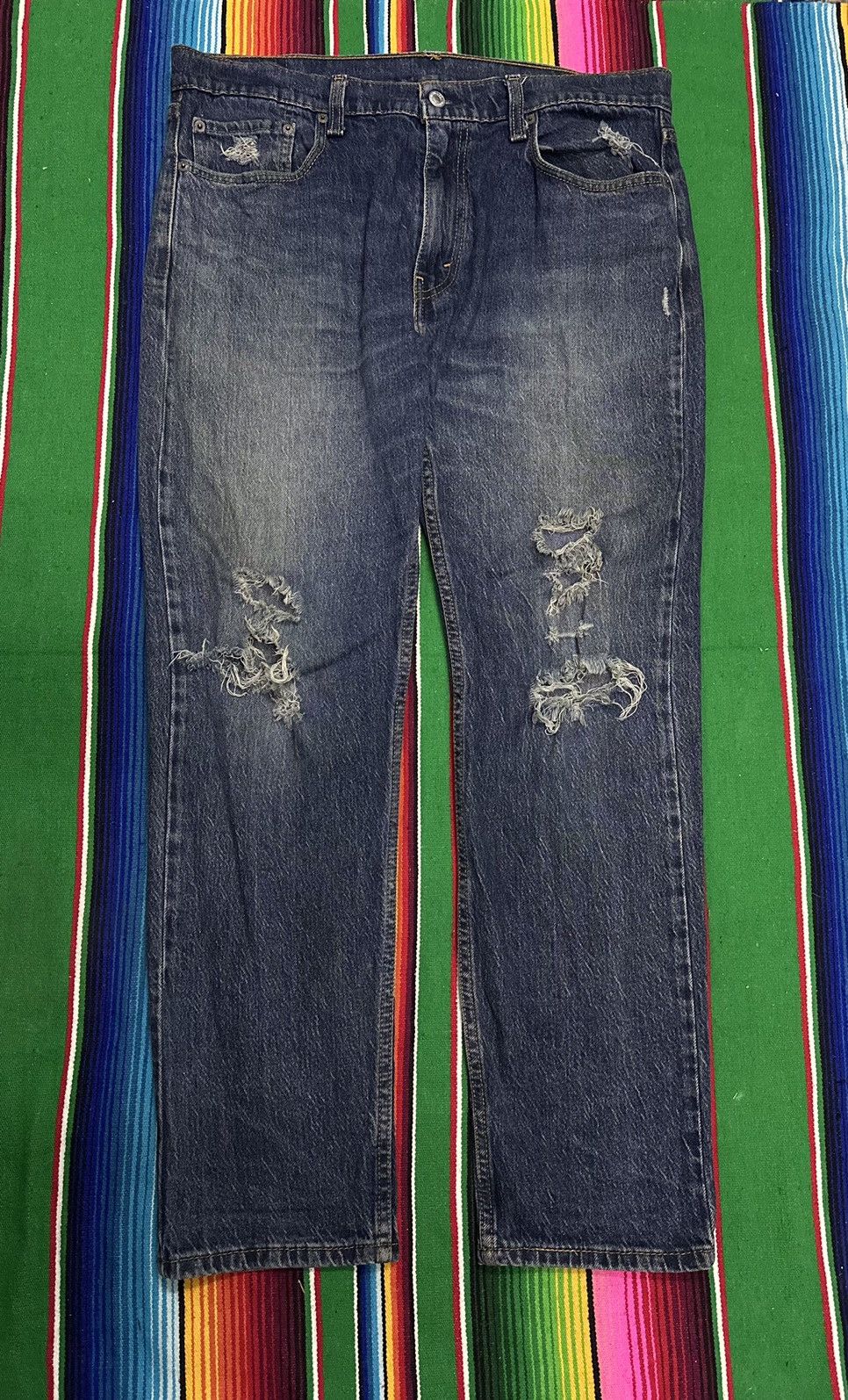 Levi's Vintage Clothing 💥Levis💥502 distress Crazy design 💥 Size US 36 / EU 52 - 1 Thumbnail