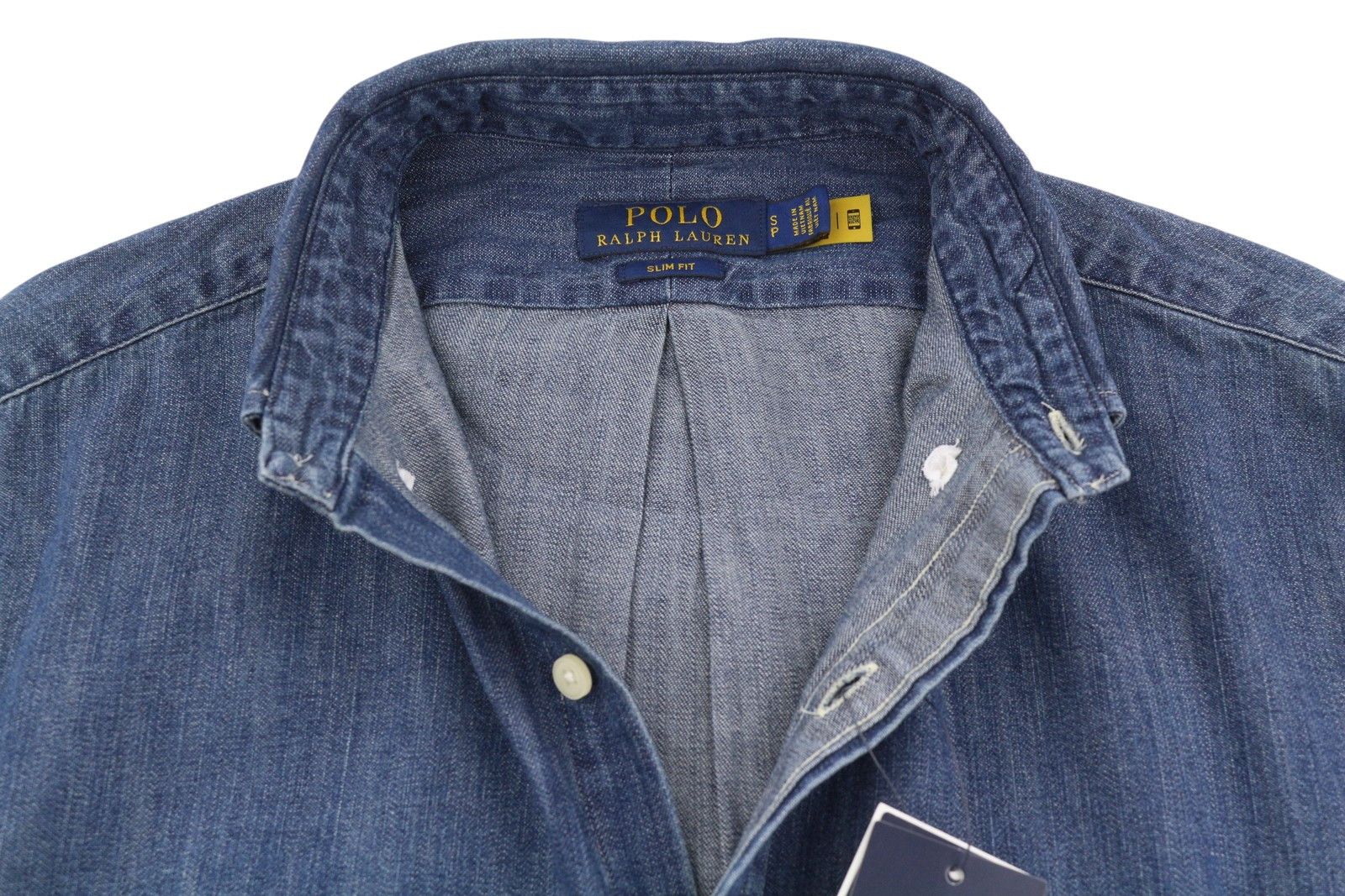 Ralph Lauren CORE REPLEN S Blue Denim Faded Button Down Slim 86995 Size US S / EU 44-46 / 1 - 5 Thumbnail