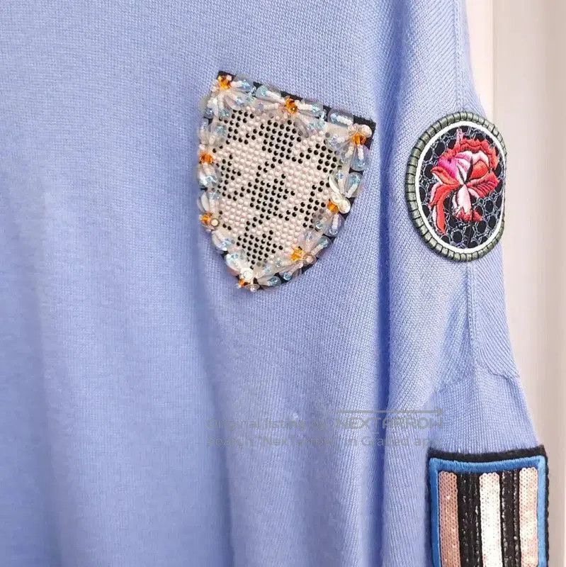 Dior Dior Blue Cashmere Patterned Short Sleeve Sweater . Size S / US 4 / IT 40 - 5 Thumbnail