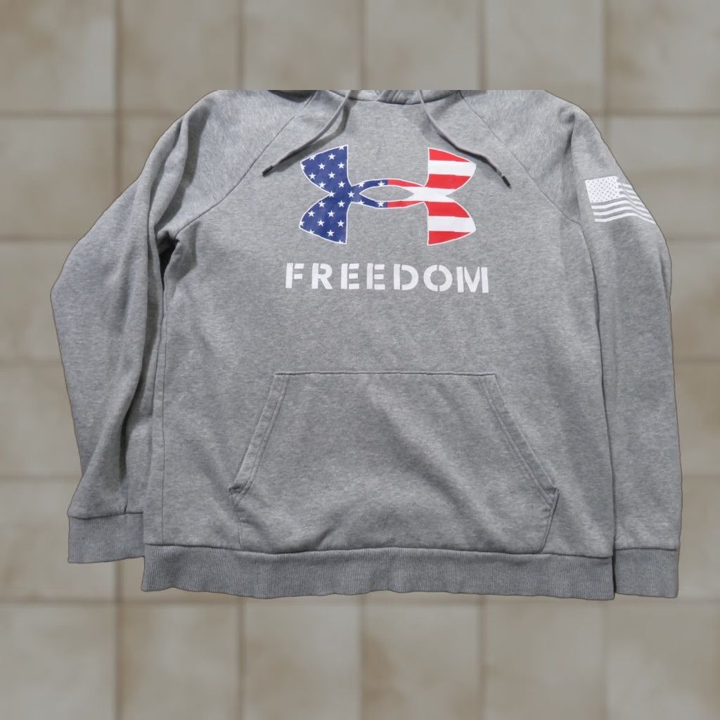 Under Armour Under Armour Hoodie Mens M Freedom Gray Pullover Sock? Size US M / EU 48-50 / 2 - 1 Thumbnail