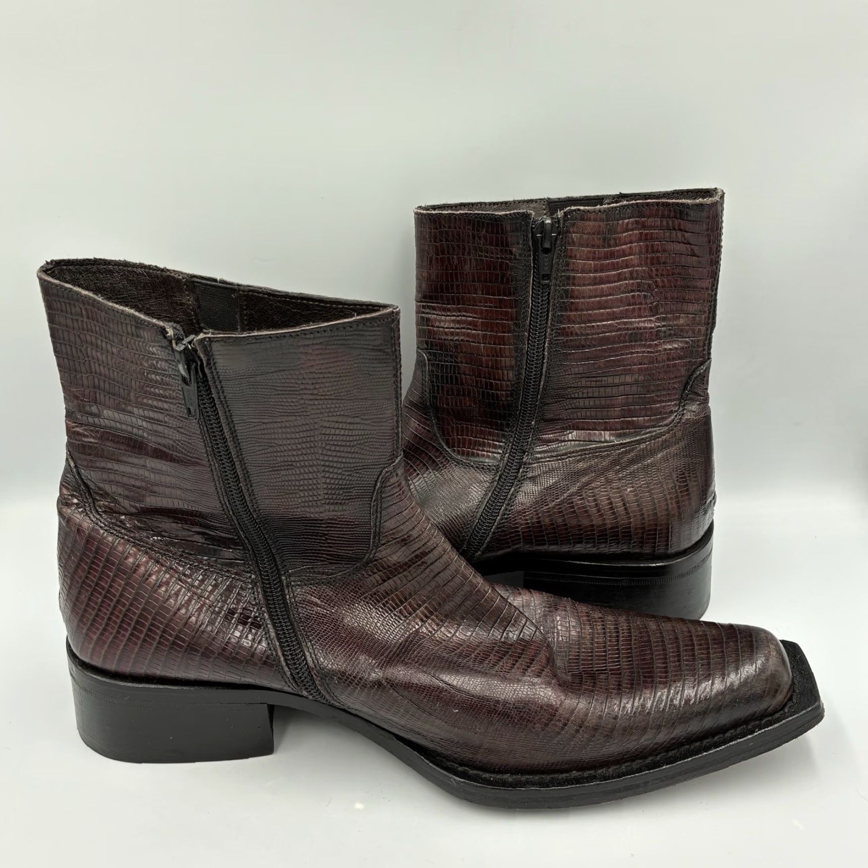 Vintage Alligator Boots Leather Western Cowboy Italian Upper Leather EU 43 US 10 Mens Red Leather Boots Size US 10 / EU 43 - 7 Thumbnail