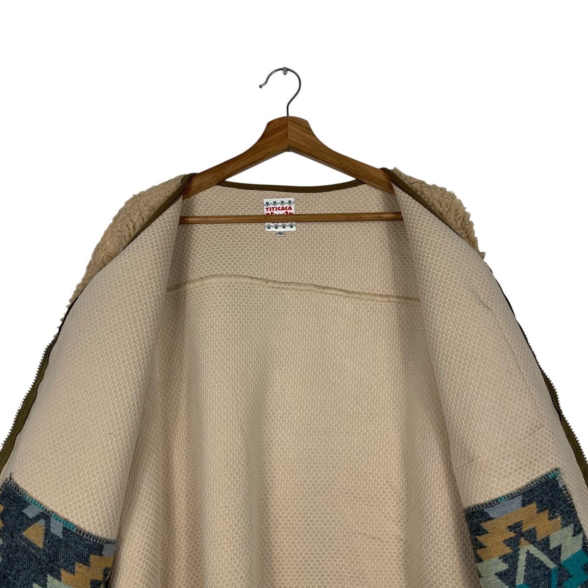 Japanese Brand TITICACA Deep Pile Fleece Jacket V Neck #2108-C92 Size US L / EU 52-54 / 3 - 12 Thumbnail