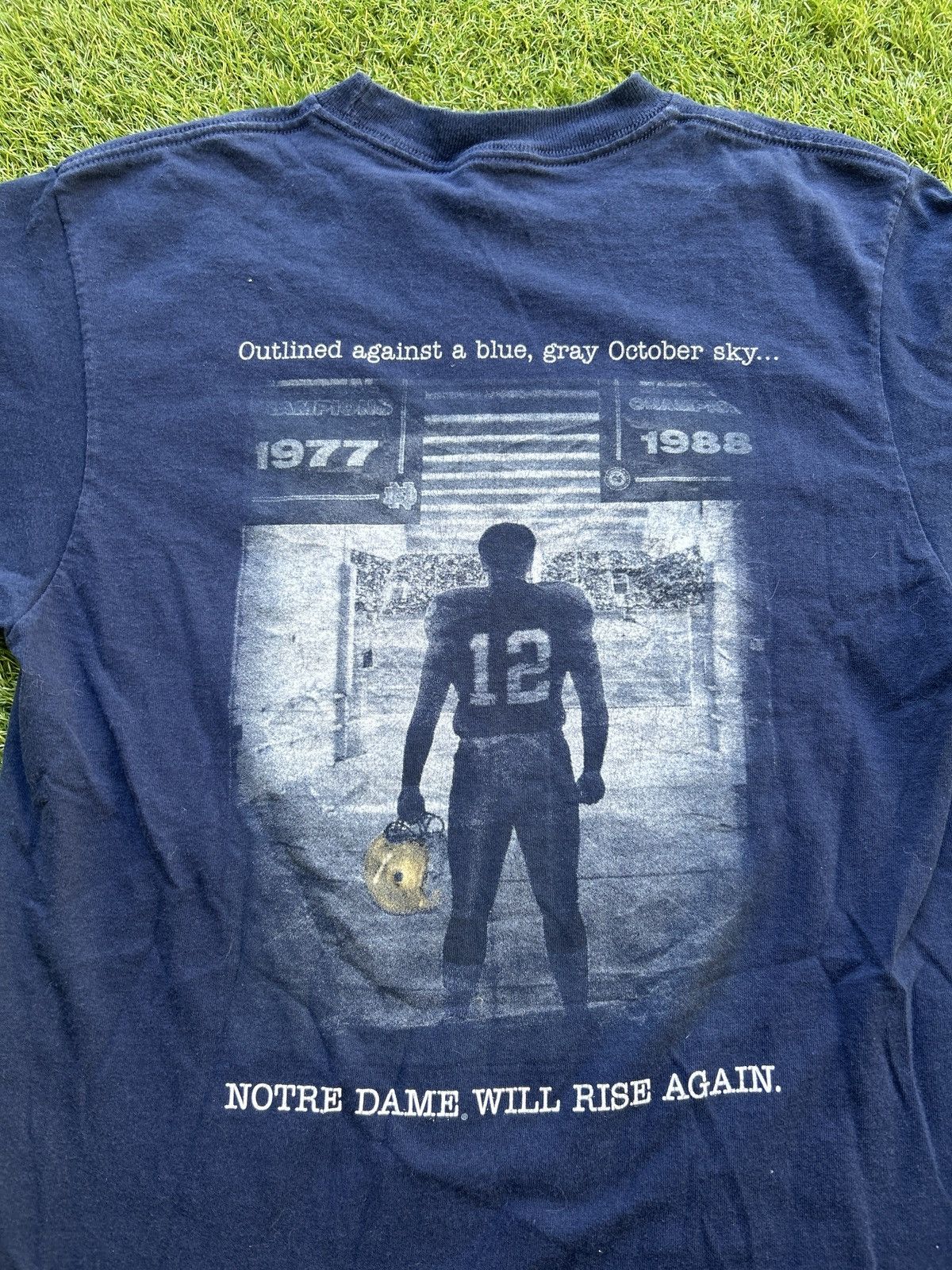 Adidas 2008 Notre Dame Football “Wake Up The Echoes” Adidas T Shirt Size US S / EU 44-46 / 1 - 5 Thumbnail