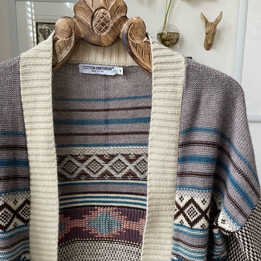 Other Cotton Emporium Aztec Southwestern Blanket Print Cardigan Sw Size M / US 6-8 / IT 42-44 - 2 Thumbnail