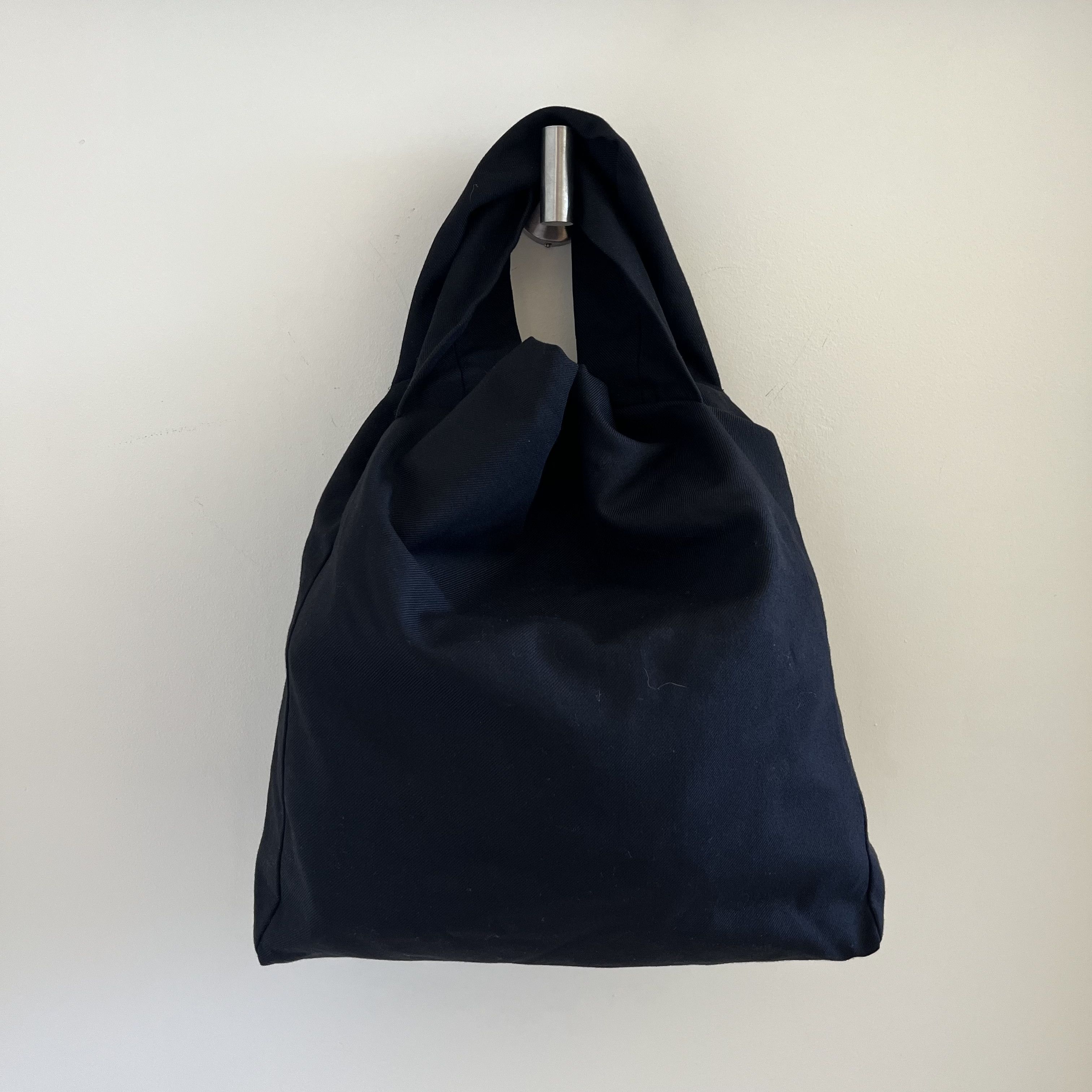 Yohji Yamamoto FEMME Wool Flat Handle Tote Bag Black