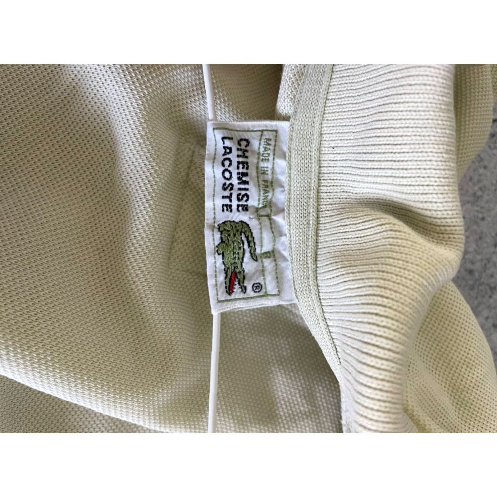 Lacoste Lacoste Polo Shirt Mens Size 8 Ivory Cotton Short Sleeve Button Up Shirt Size US M / EU 48-50 / 2 - 3 Thumbnail