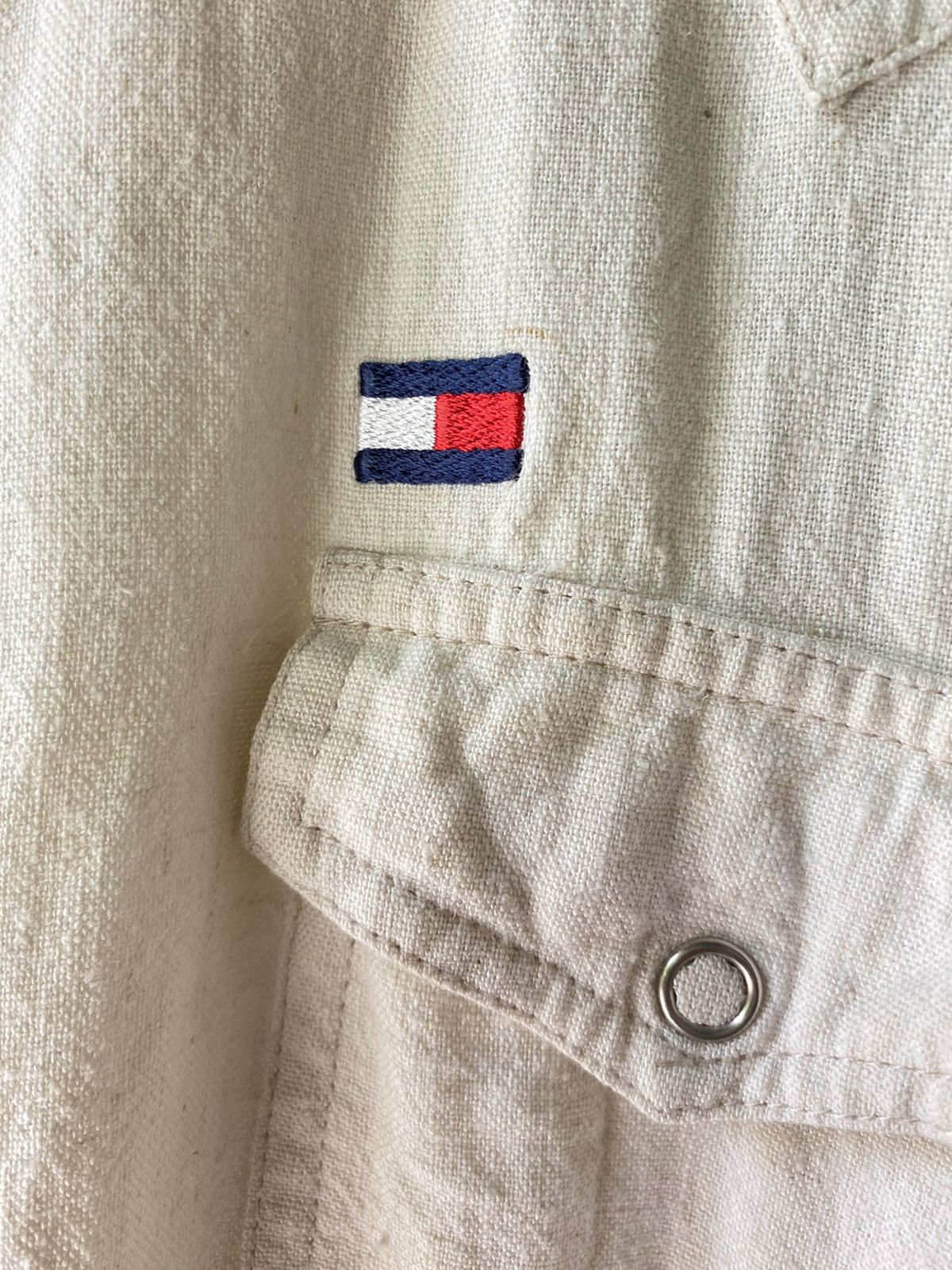 Tommy Hilfiger Tommy Hilfiger Off-White Shirt Size S / US 4 / IT 40 - 4 Thumbnail