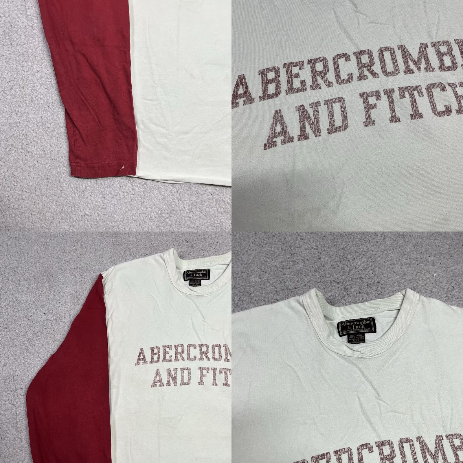 Abercrombie & Fitch Abercrombie & Fitch Shirt Mens L Red Raglan Long Sleeve VTG Made USA Y2K Size US L / EU 52-54 / 3 - 8 Thumbnail