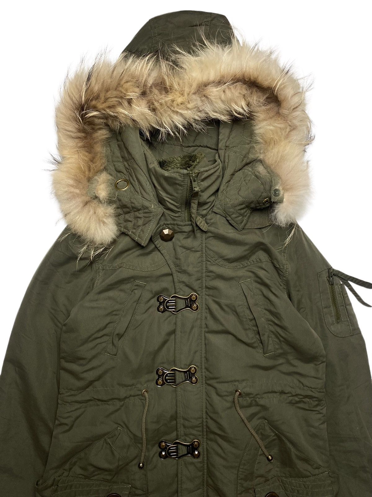 If Six Was Nine 2000s SLY Product - Raccoon Fur Hoodie Cargo Jacket Size US M / EU 48-50 / 2 - 6 Thumbnail