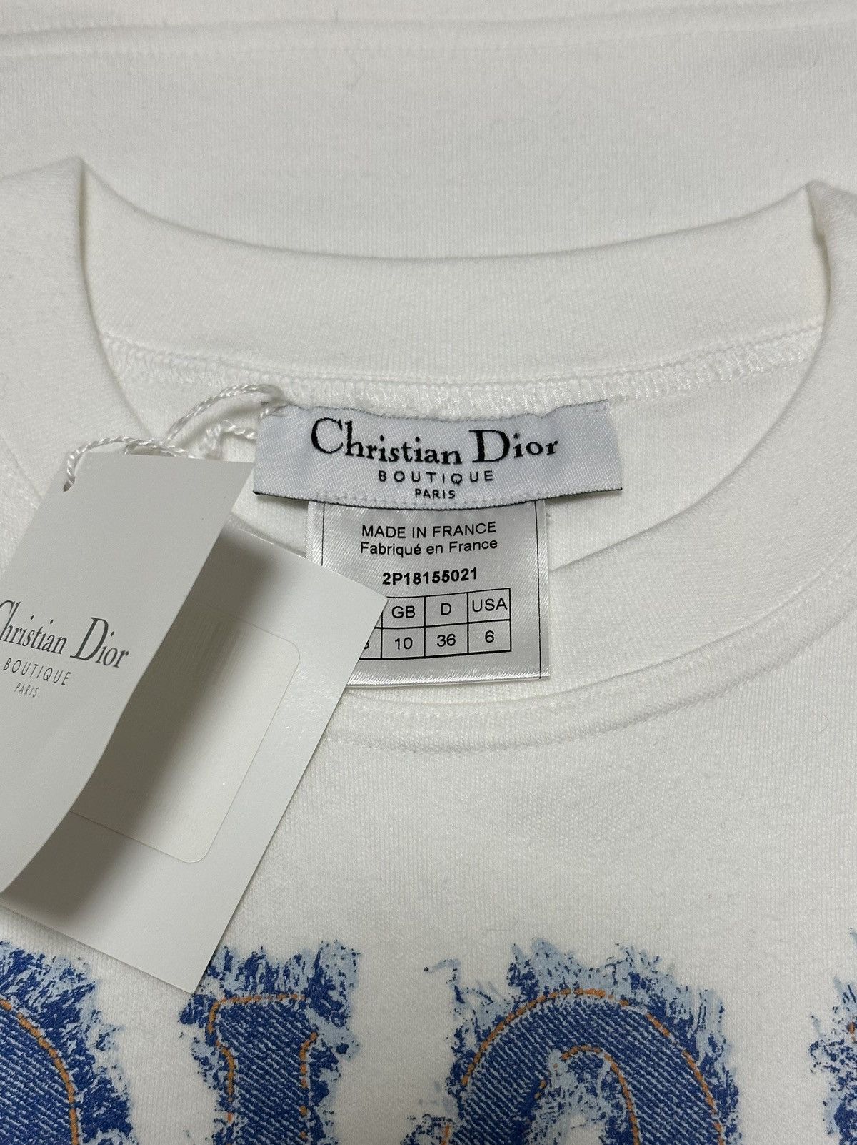 Dior CHRISTIAN DIOR 2002 "DIOR PARFUMS" Denim Look Logo T-Shirt Size S / US 4 / IT 40 - 5 Thumbnail