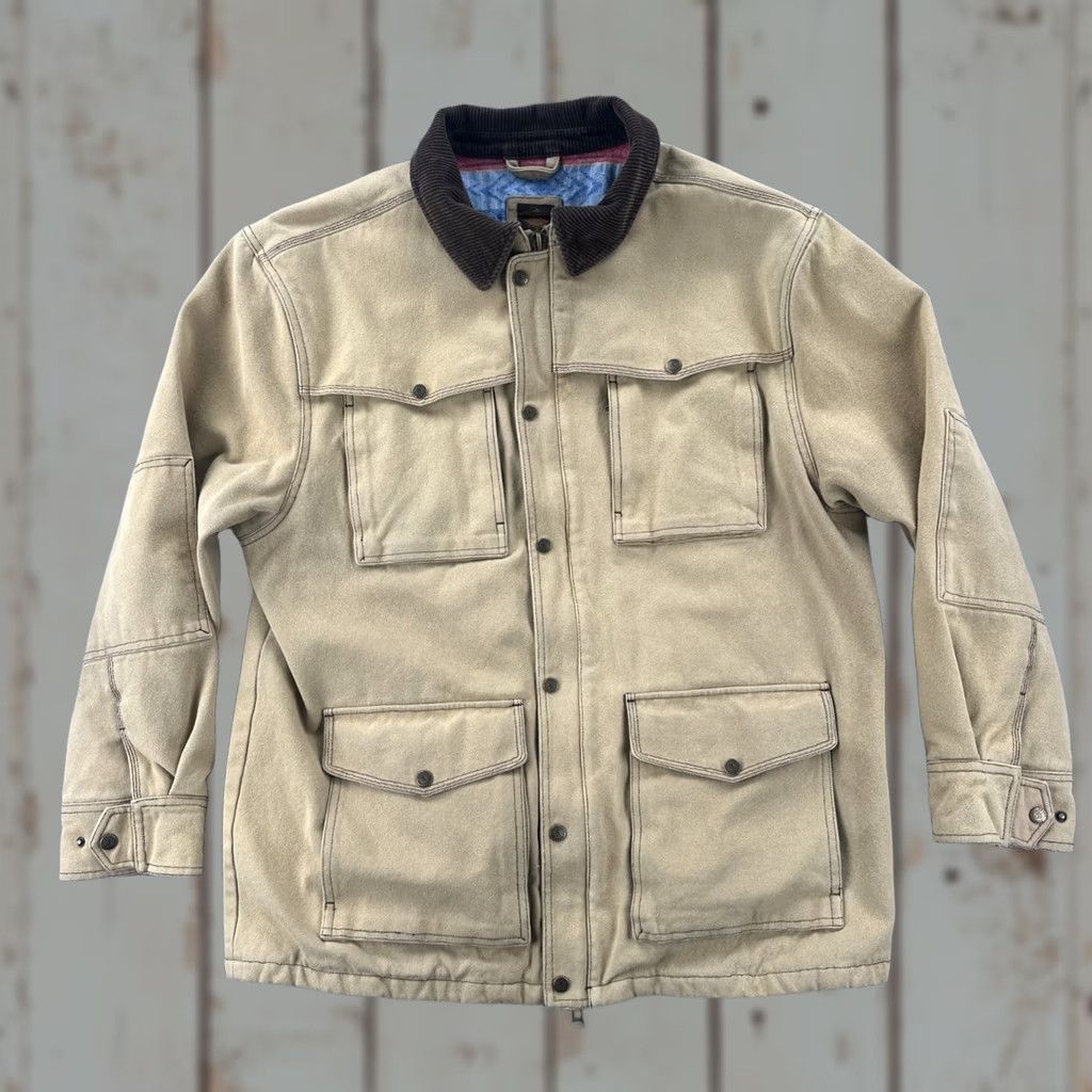 The Territory Ahead VINTAGE Territory Ahead Coat Aztec Chore Button Up Lined Cotton XL Men Brown Jacket Size US XL / EU 56 / 4 - 1 Thumbnail