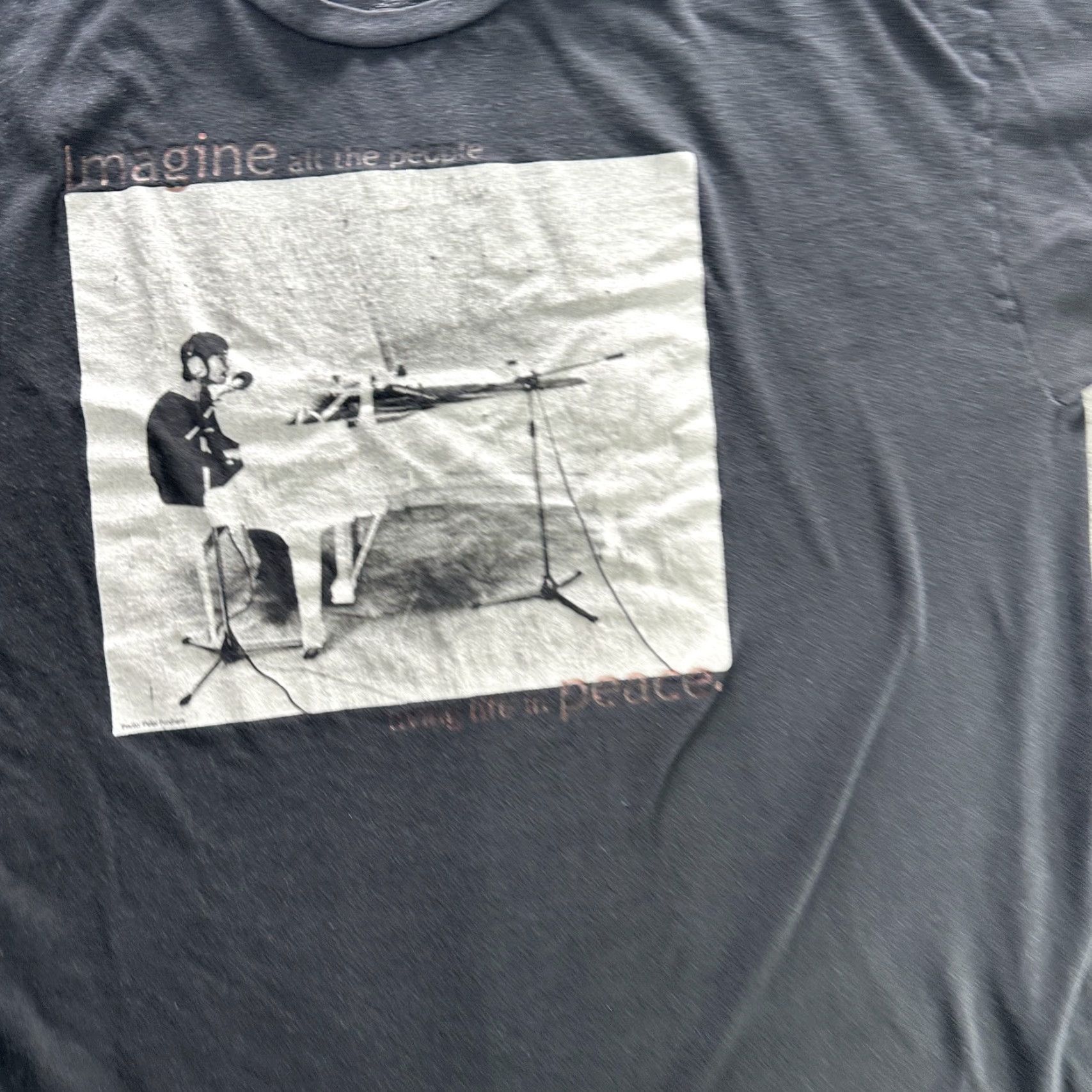Vintage John Lennon Imagine Shirt Mens Large Black Peace Graphic Classic Rock Band Tee Size US L / EU 52-54 / 3 - 3 Thumbnail