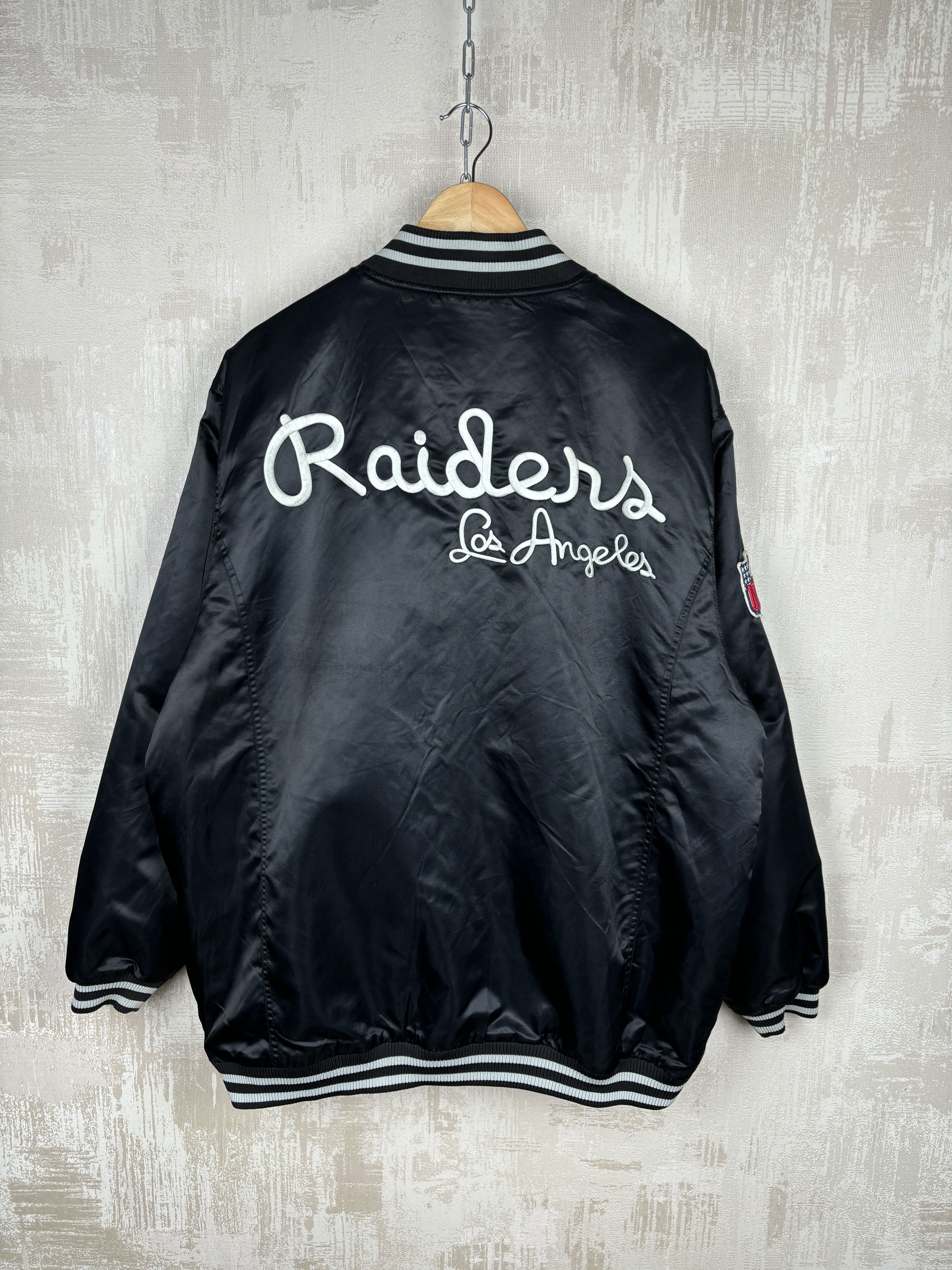 NFL × Reebok Vintage Raiders Reebok NFL Satin Bomber Jacket Size US XXL / EU 58 / 5 - 14 Thumbnail