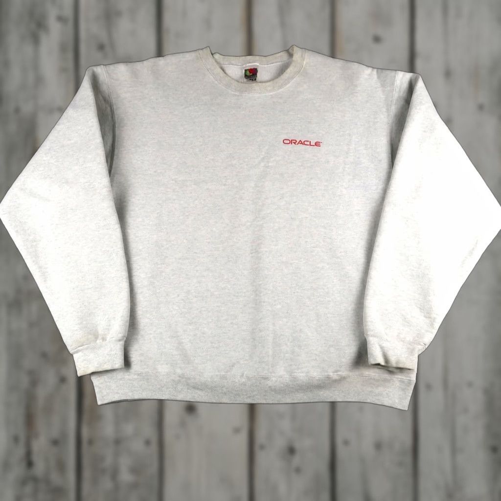 Fruit Of The Loom VINTAGE Fruit of the Loom 90s Oracle Server Tech Sweatshirt Crewneck XL Gray Heavyweight Graphic Print Mens Size US XL / EU 56 / 4 - 1 Thumbnail