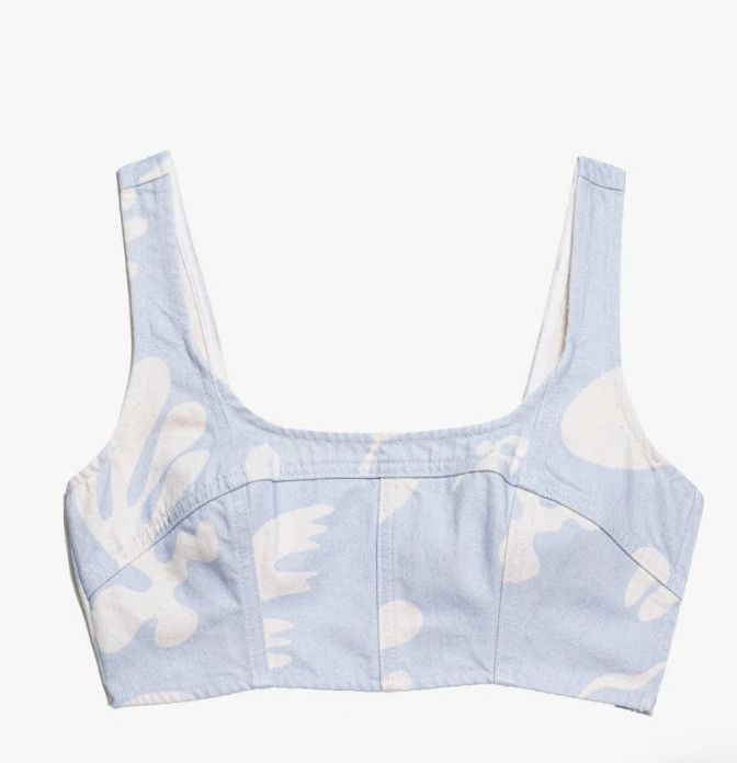 Frame Frame Seamed Denim Bustier Top Tropical Chambray ( S ) Size S / US 4 / IT 40 - 2 Thumbnail