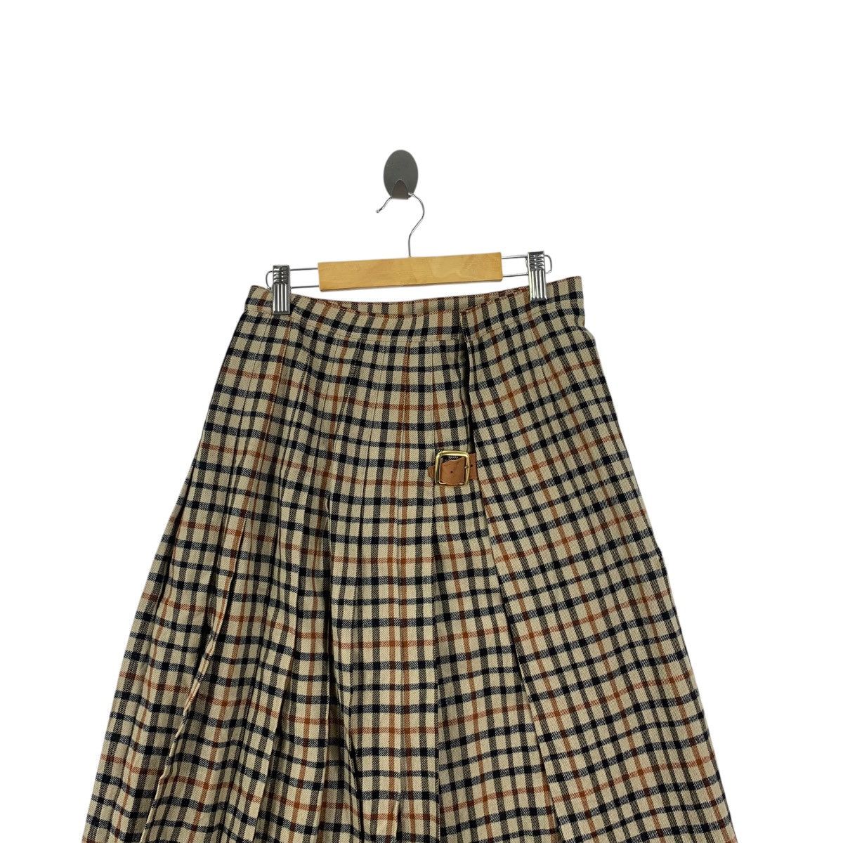 DAKS Vintage 80s DAKS LONDON Nova Checks Tartan Midi Skirt Bottom Size 30" / US 8 / IT 44 - 2 Thumbnail