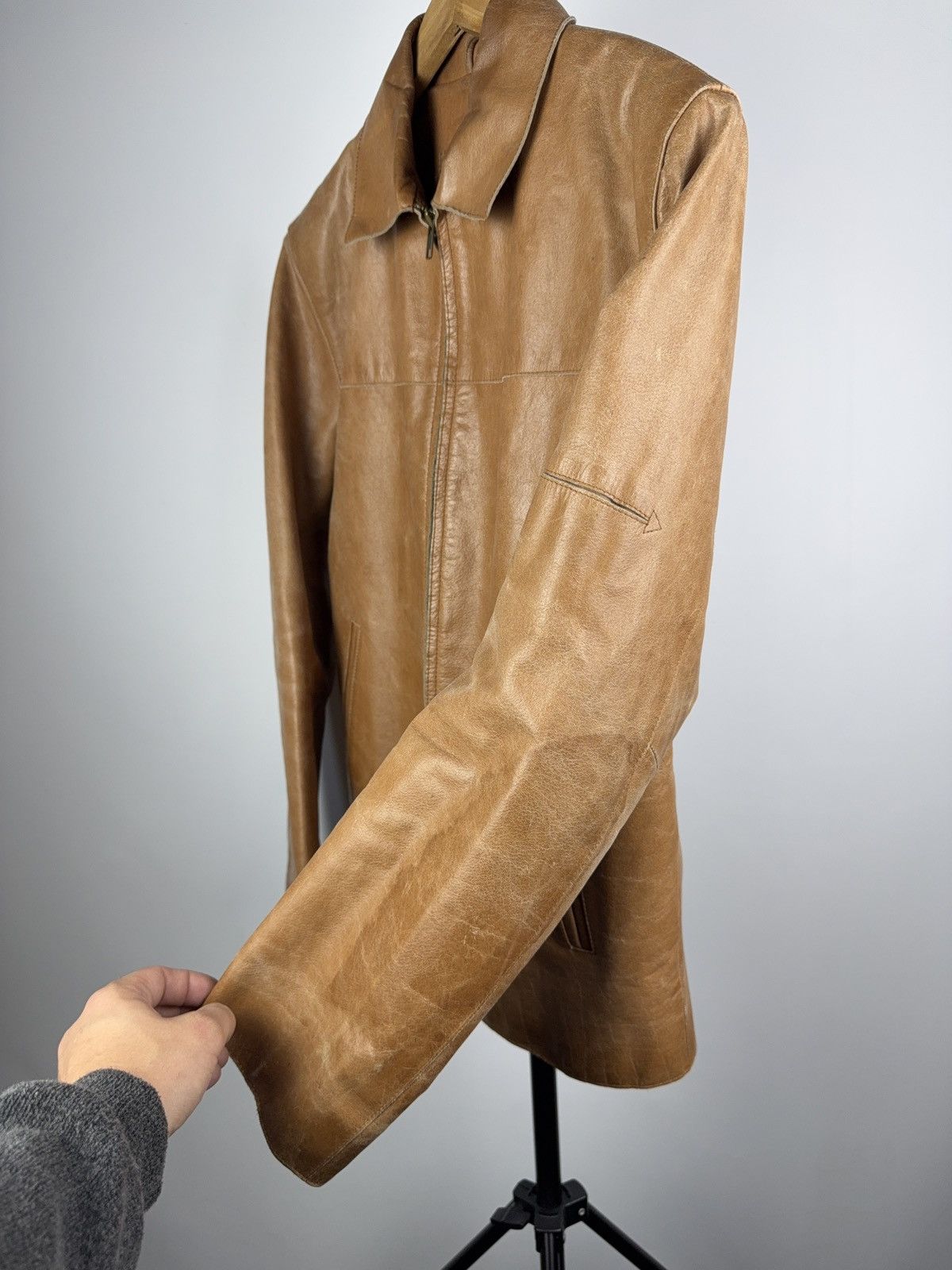 Vintage Vintage 90s Retro Avant Garde Leather Biker MOTO Y2K Jacket Size US S / EU 44-46 / 1 - 8 Thumbnail