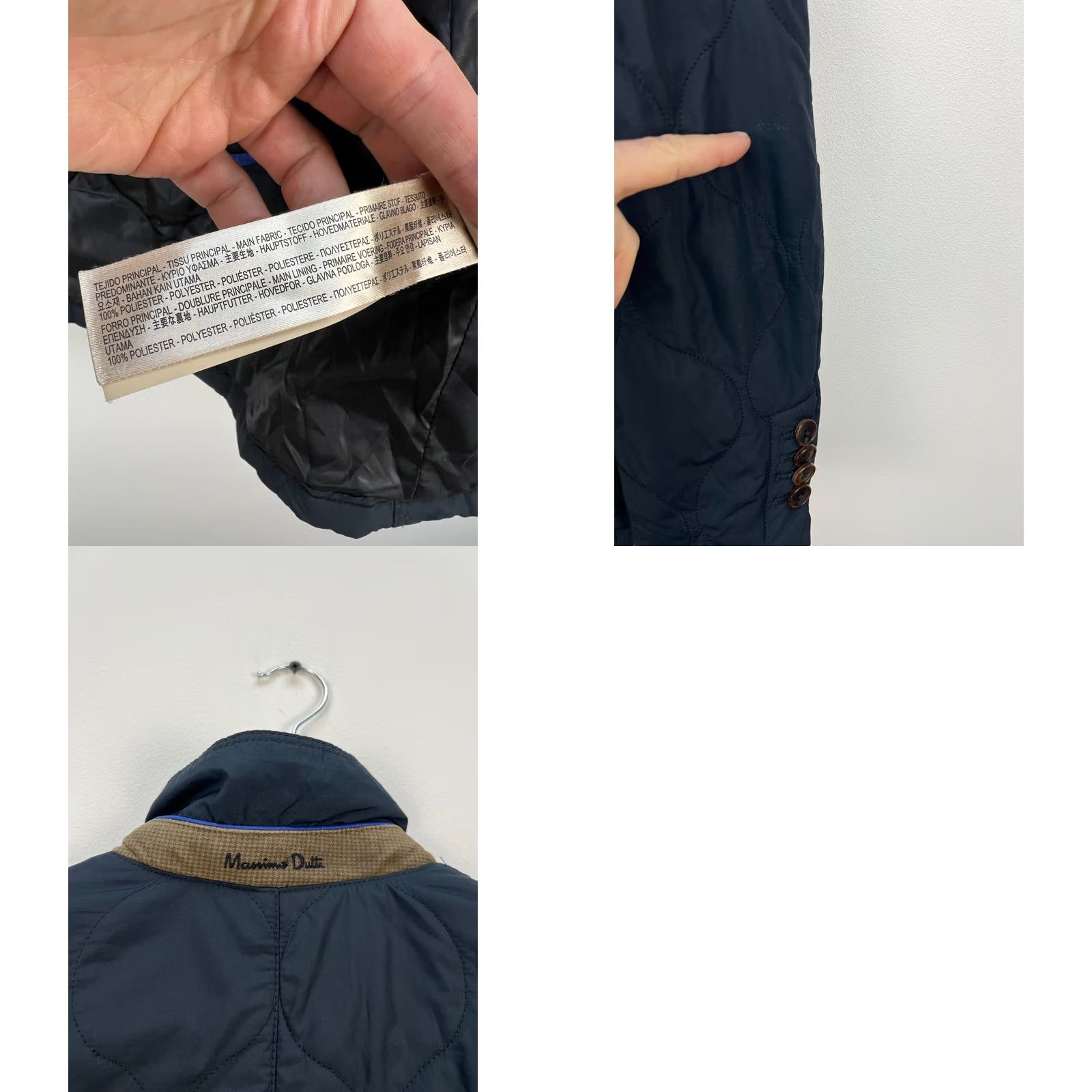 Massimo Dutti Massimo Dutti Jacket Quilted Lightweight Navy Blue S Mens Fall Spring San-Front Zip Button Front Regular Size US S / EU 44-46 / 1 - 8 Thumbnail