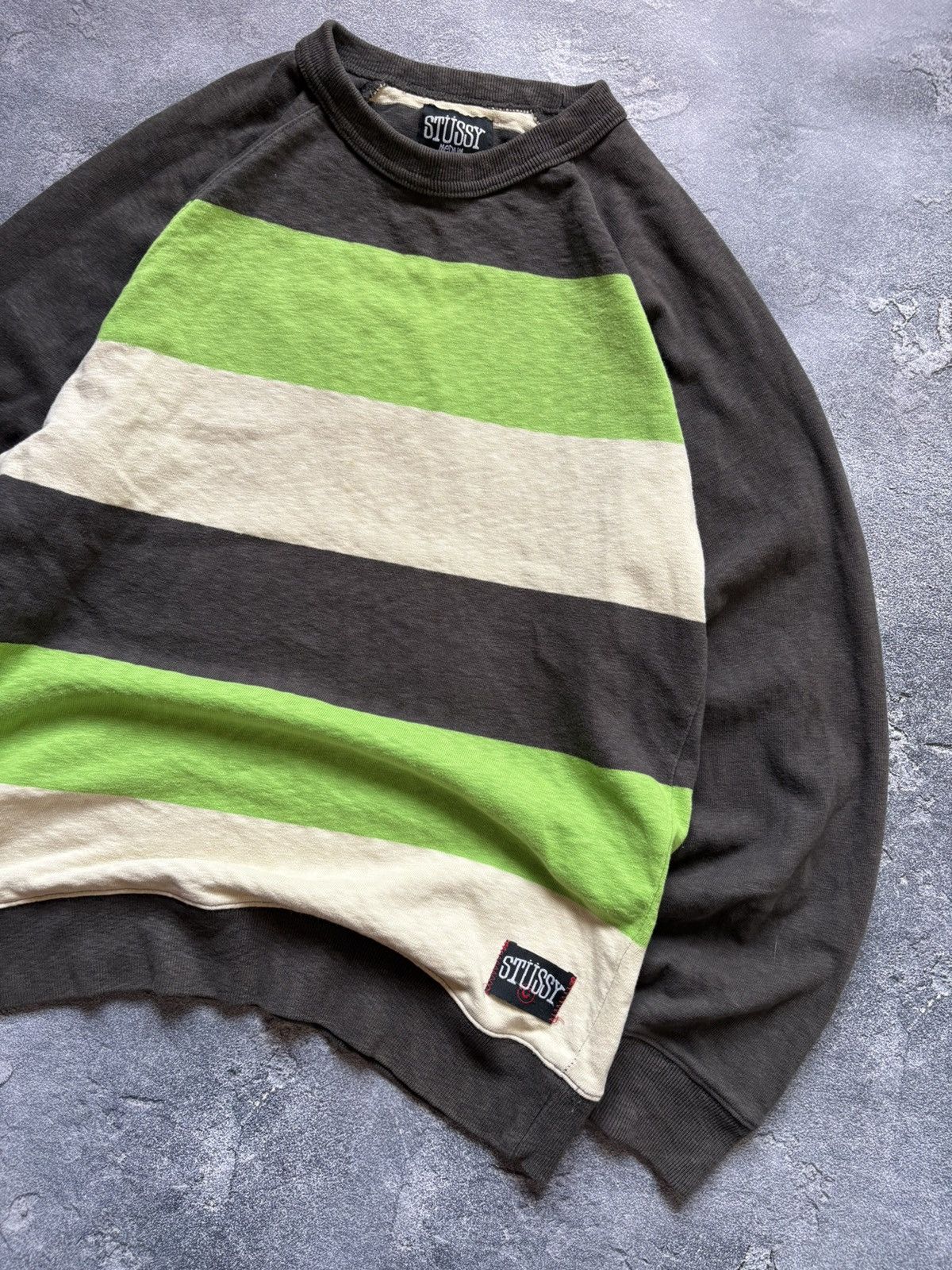 Stussy Vintage Stussy Y2K Streetwear Striped Sweatshirt Mens Size M Size US M / EU 48-50 / 2 - 4 Thumbnail