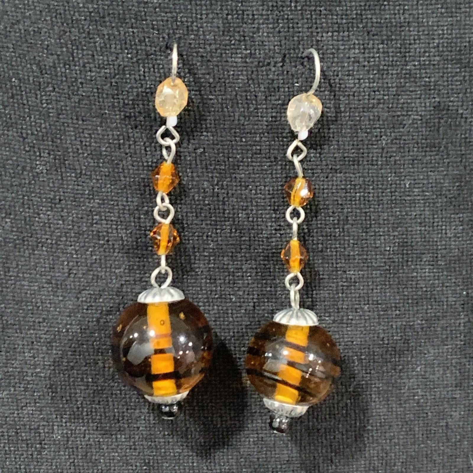 The Unbranded Brand Orange Glass Lampwork Drop Dangle Beads Vintage Handmade Size ONE SIZE - 5 Thumbnail