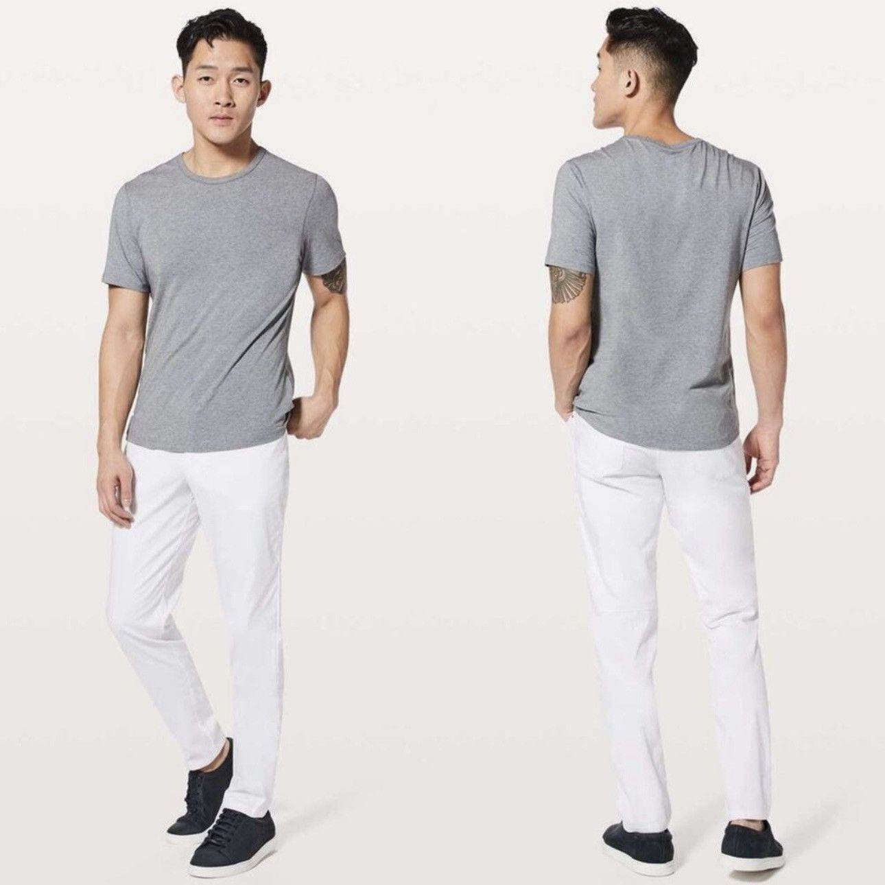 Lululemon LULULEMON Mens White Swift Cotton ABC Slim Leg Trouser Pant Size US 32 / EU 48 - 1 Thumbnail