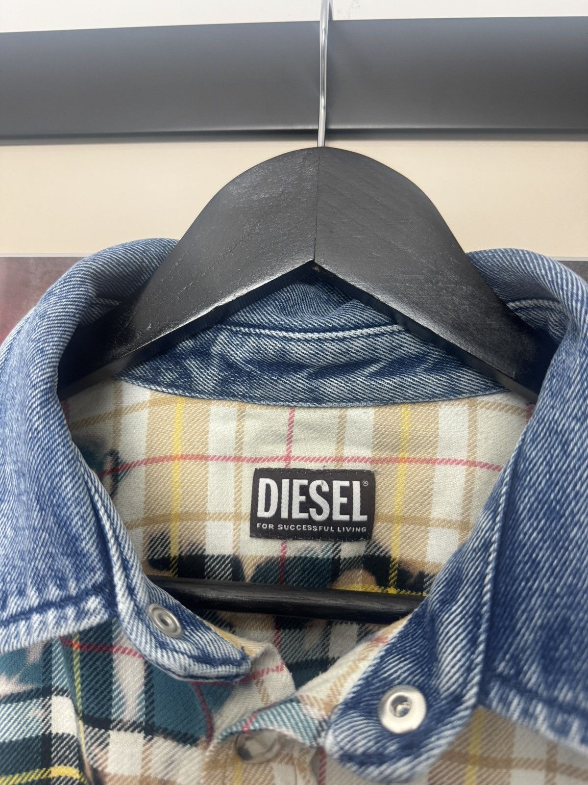 Diesel Diesel Bleached Flannel Plaid Button Up Shirt Avant Garde Size US L / EU 52-54 / 3 - 4 Thumbnail