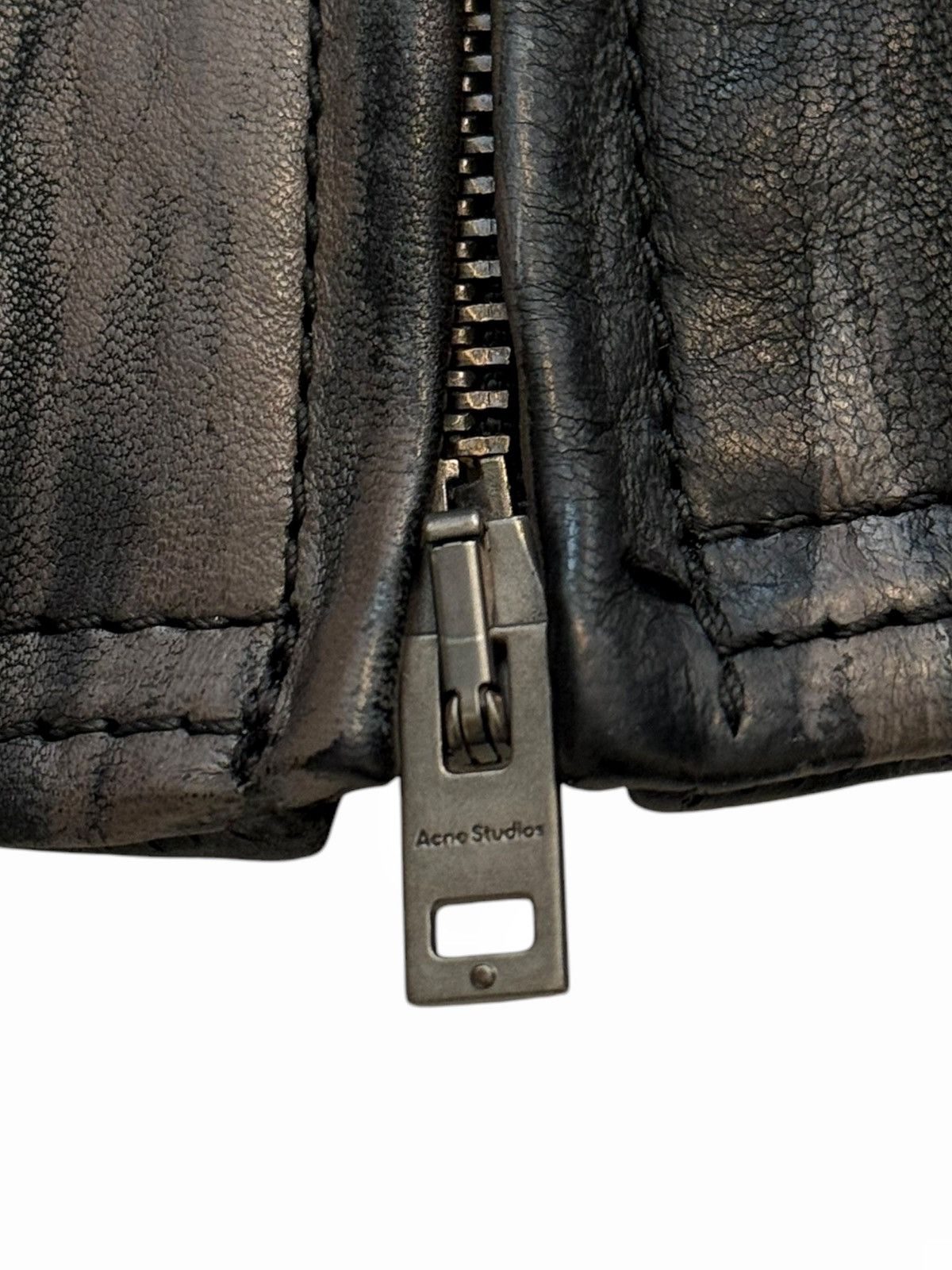 Acne Studios Creased Wrinkle Dye Lambskin Leather Cafe Jacket Size XS / US 0-2 / IT 36-38 - 6 Thumbnail