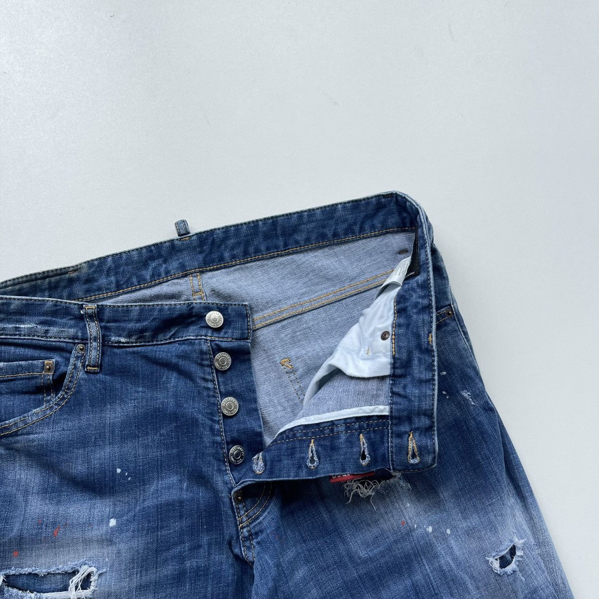 Dsquared2 Dsquared2 Distressed Cool Guy Slim Fit Stretch Jeans Blue Size US 36 / EU 52 - 2 Thumbnail