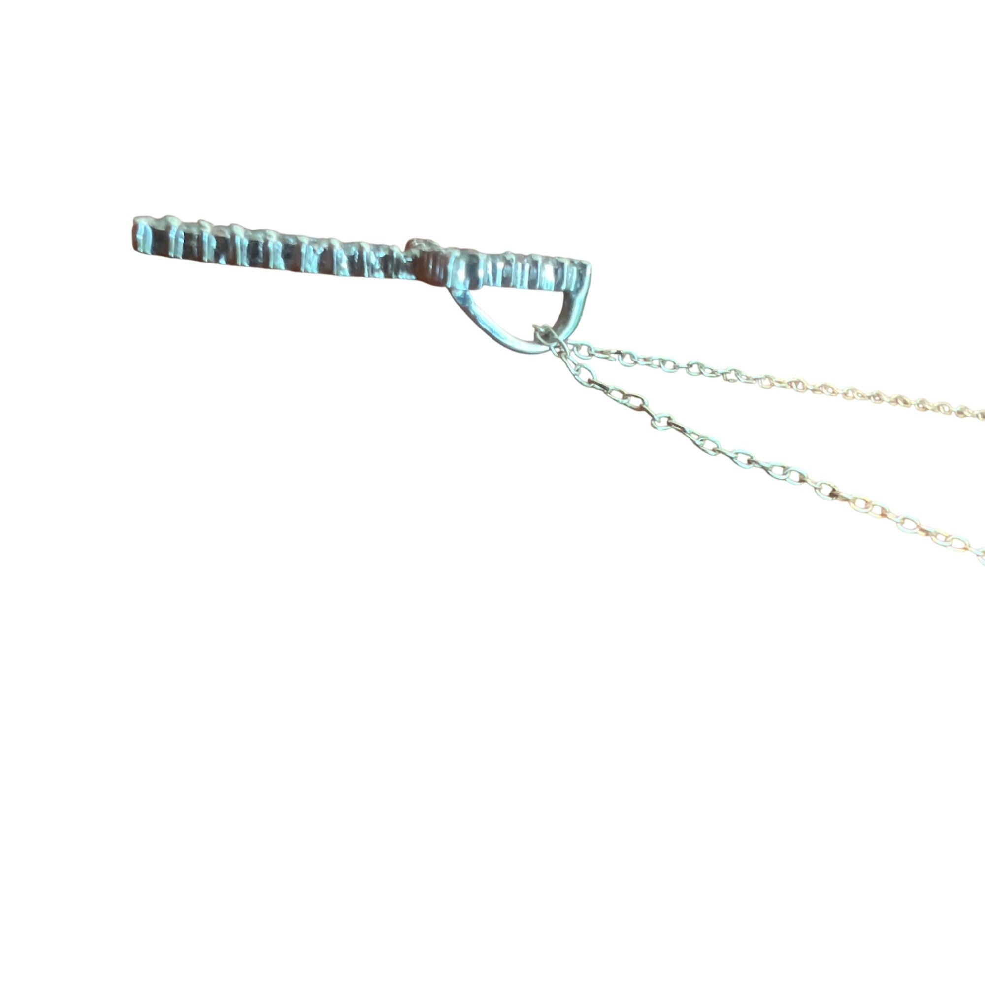 Other Vintage Sterling Silver Necklace Cross Pendant CZ Stones Spr Size ONE SIZE - 3 Thumbnail
