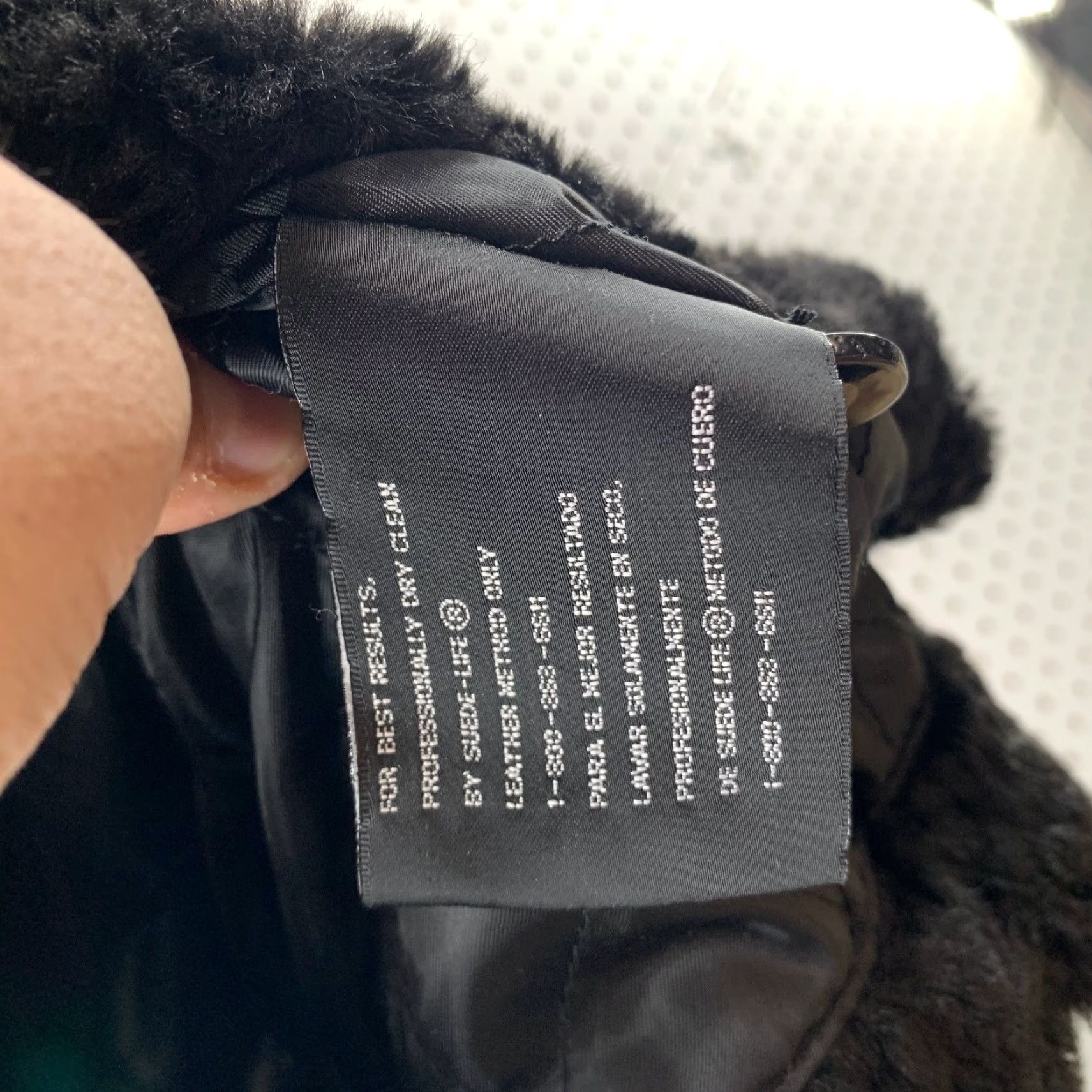 Vintage VINTAGE St. John's Bay Suede Shearling Coat Womens 2X Black Faux Fur Liner Overcoat Size XXL / US 16-18 / IT 52-54 - 7 Thumbnail