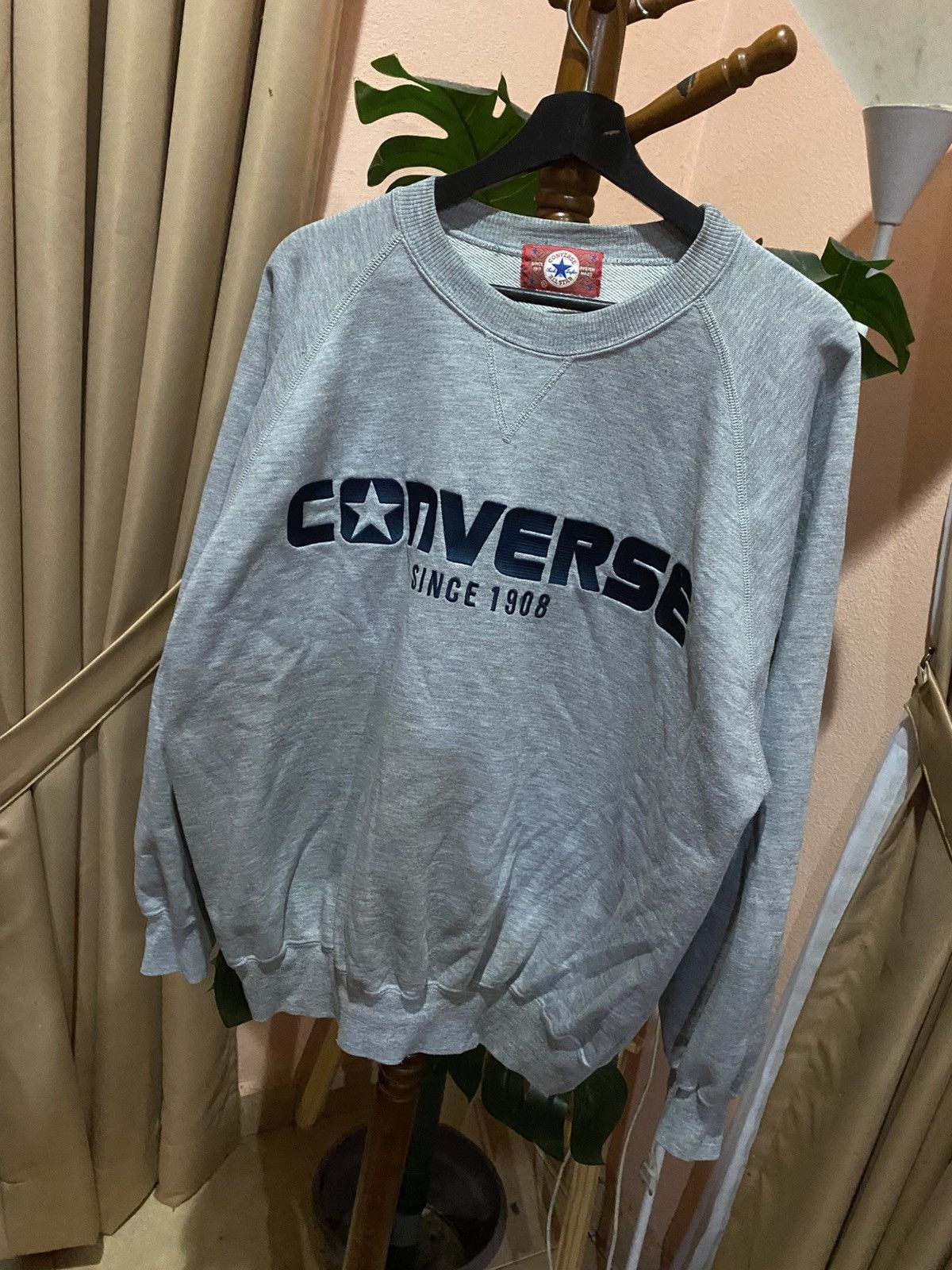 Converse Vintage Converse All Star Grey Crewneck Sweatshirt Unisex Size US XL / EU 56 / 4 - 4 Thumbnail