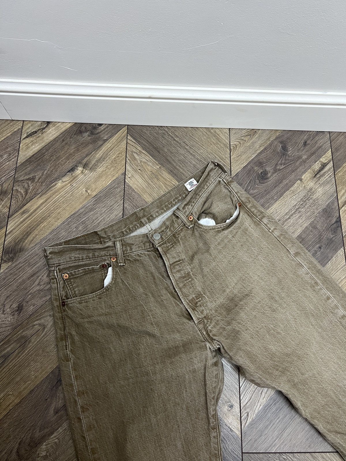 Levi's × Vintage Levis 501 Camel Brown Denim Jeans White Oak Cone Size US 36 / EU 52 - 6 Thumbnail