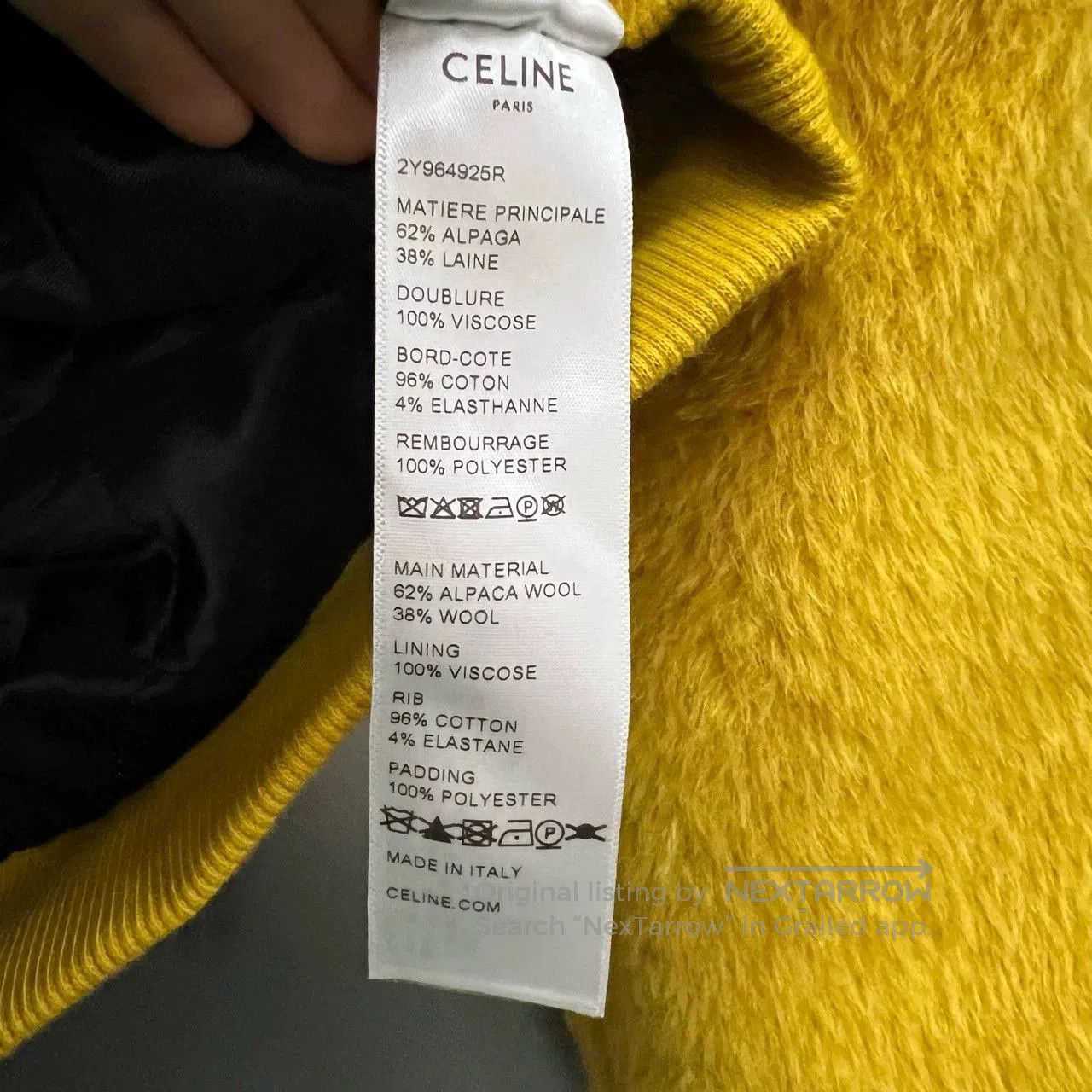 Celine Celine Yellow Sequin Logo Hoodie. Size XS / US 0-2 / IT 36-38 - 5 Thumbnail