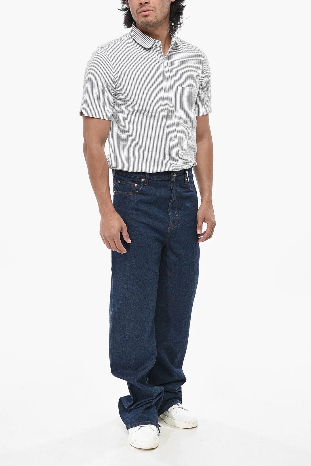 Gucci og1mm0426 Wide-Leg Jeans in Blue Size US 31 - 4 Thumbnail