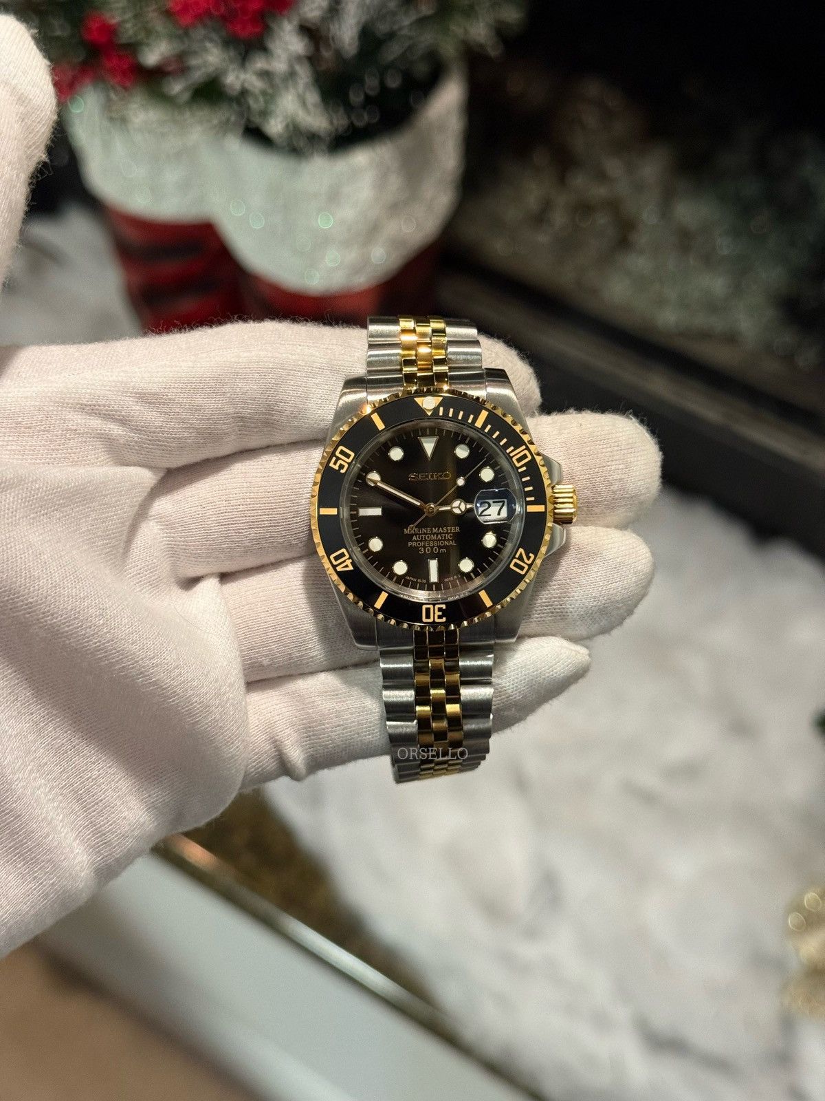 Seiko Seiko mod watch submariner two tone 40mm Size ONE SIZE - 1 Thumbnail