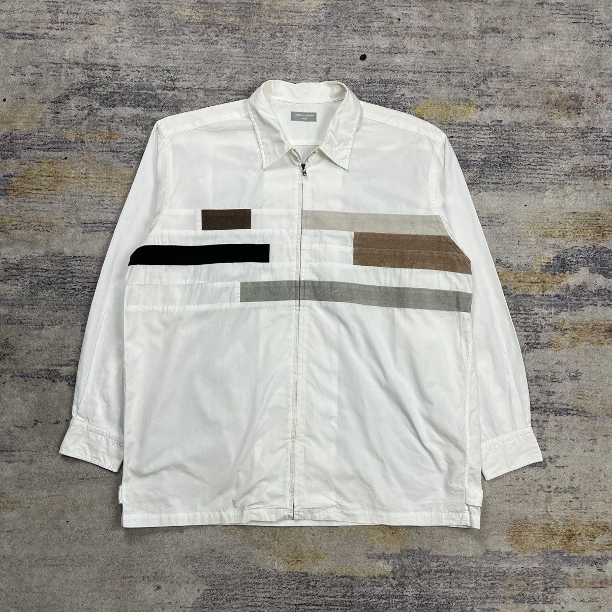 Comme des Garcons Homme 90s Comme des garcons homme Ad 1995 patchwork zip up shirt Size US M / EU 48-50 / 2 - 1 Thumbnail