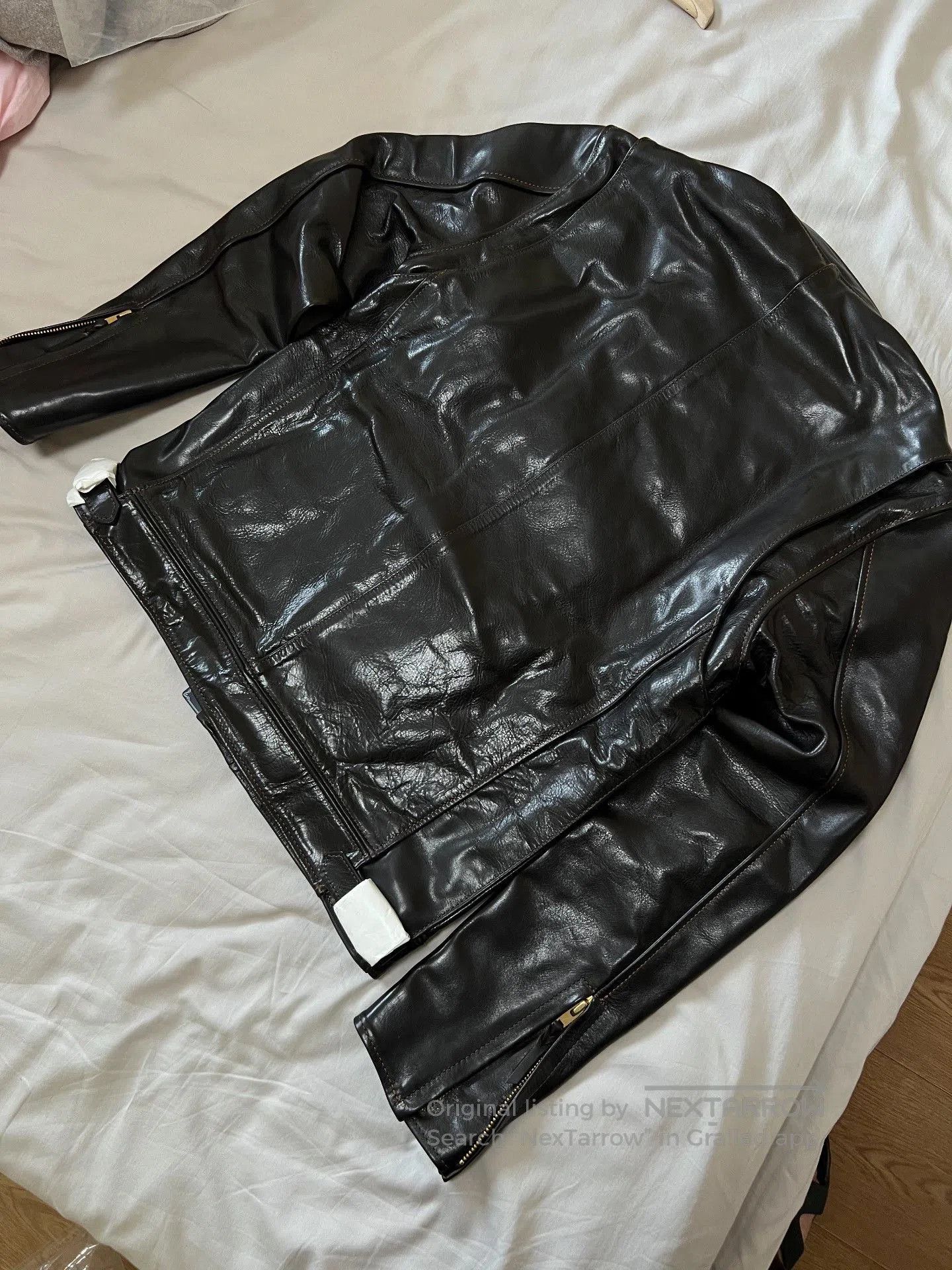 The Flat Head The Flat Head Stand Collar Horsehide Jacket. Size US XXS / EU 40 - 7 Thumbnail