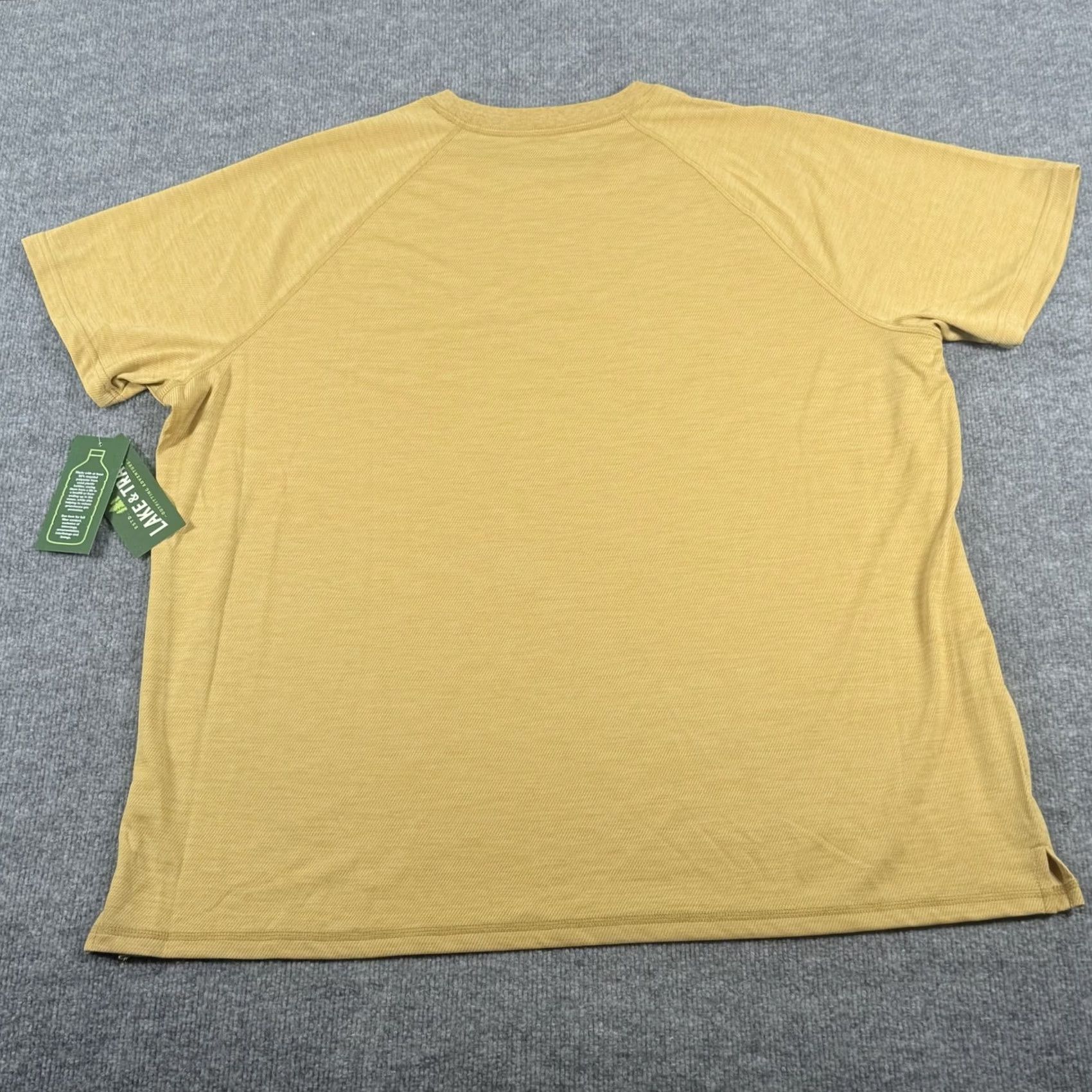 Vintage Lake & Trail Shirt Mens 3XL Yellow Fast Dri Tech Tee UPF 30 Recycled Polyester Size US XXL / EU 58 / 5 - 7 Thumbnail