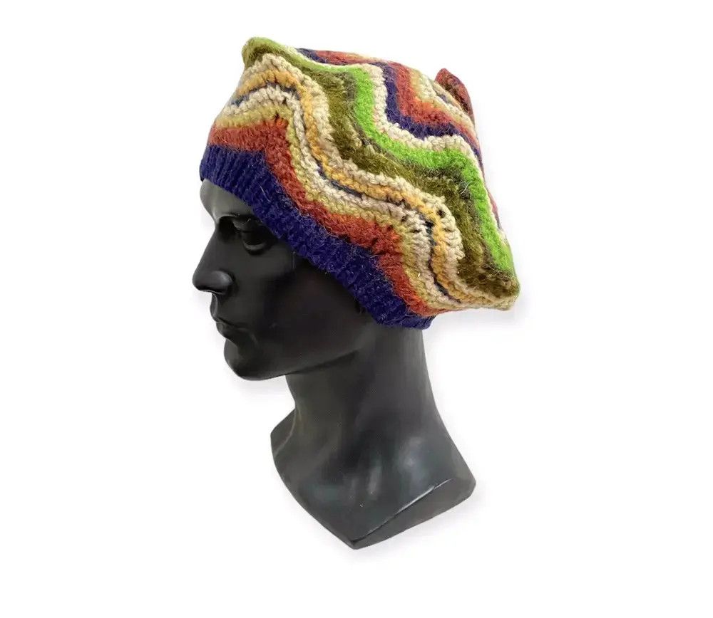 Japanese Brand Nice Pattern Japanese Brand Rare Design Knit Beanie Hat Size ONE SIZE - 1 Thumbnail