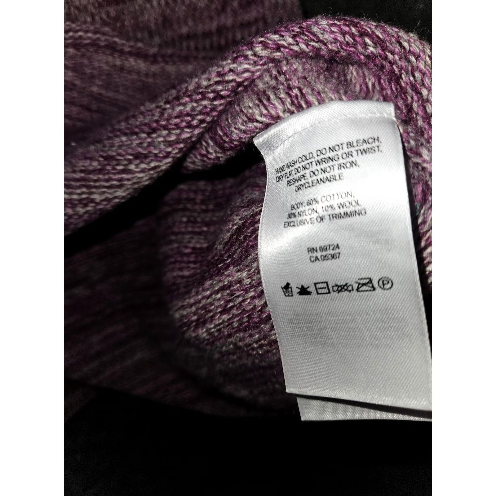 Vintage Columbia Sweater Womens Medium Purple Striped Turtleneck Knit Stretch Casual Size M / US 6-8 / IT 42-44 - 8 Thumbnail