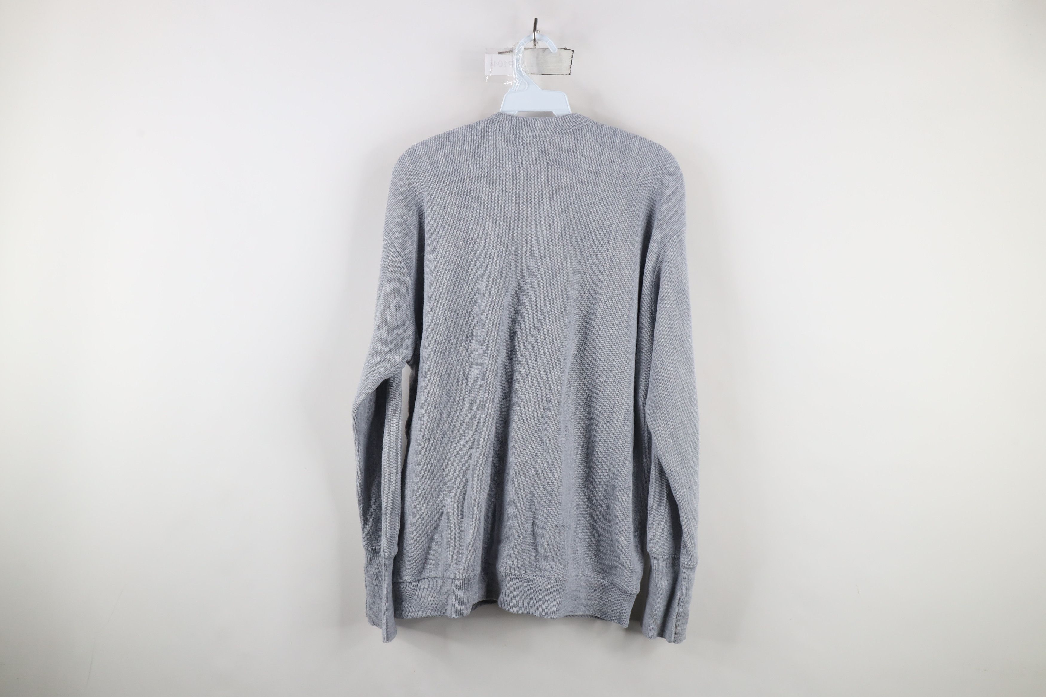 Vintage Vintage 90s Streetwear Blank Knit Cardigan Sweater Gray USA Size US L / EU 52-54 / 3 - 7 Thumbnail
