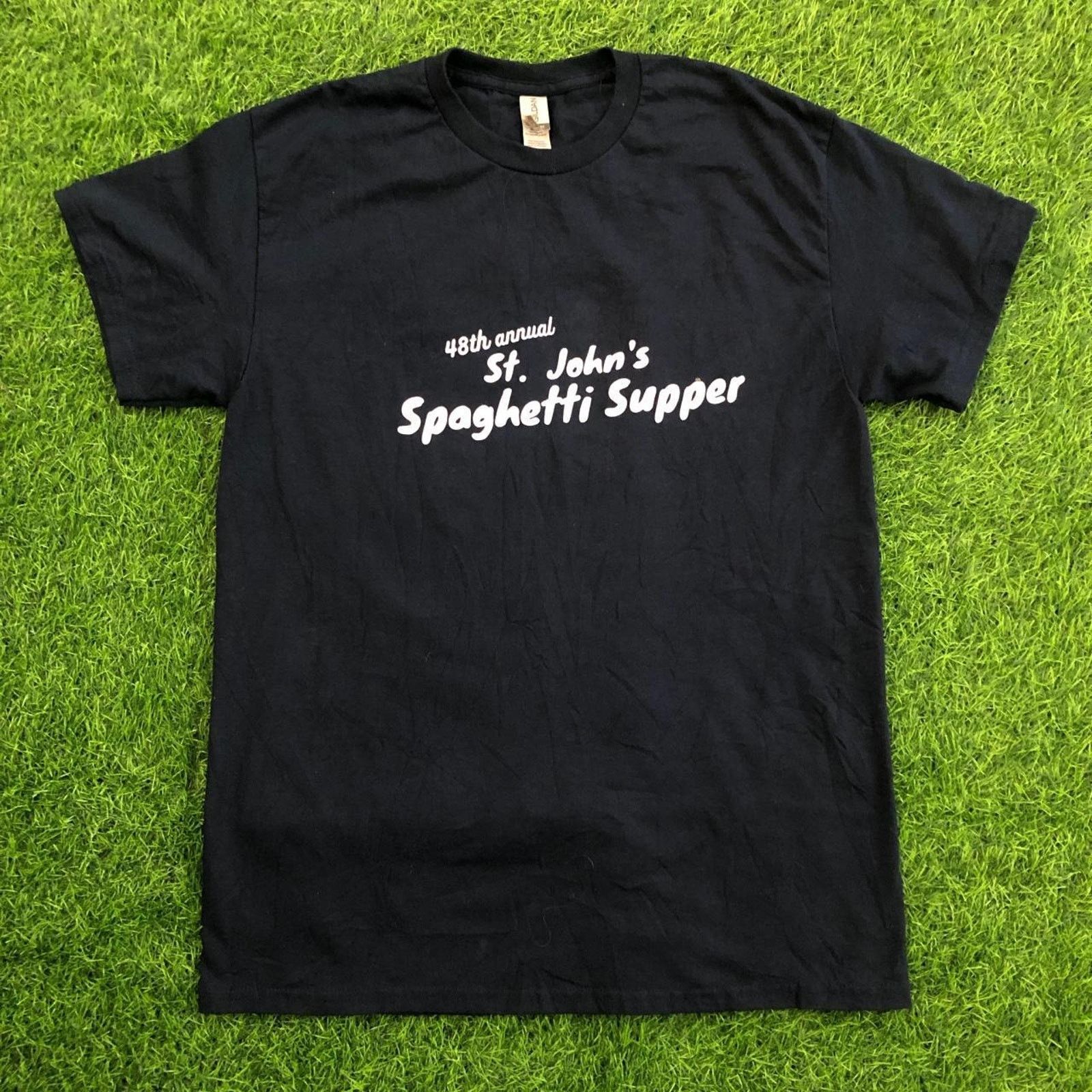 Gildan Men's Navy St. Johns Spaghetti Supper Graphic Tee Size US M / EU 48-50 / 2 - 1 Thumbnail