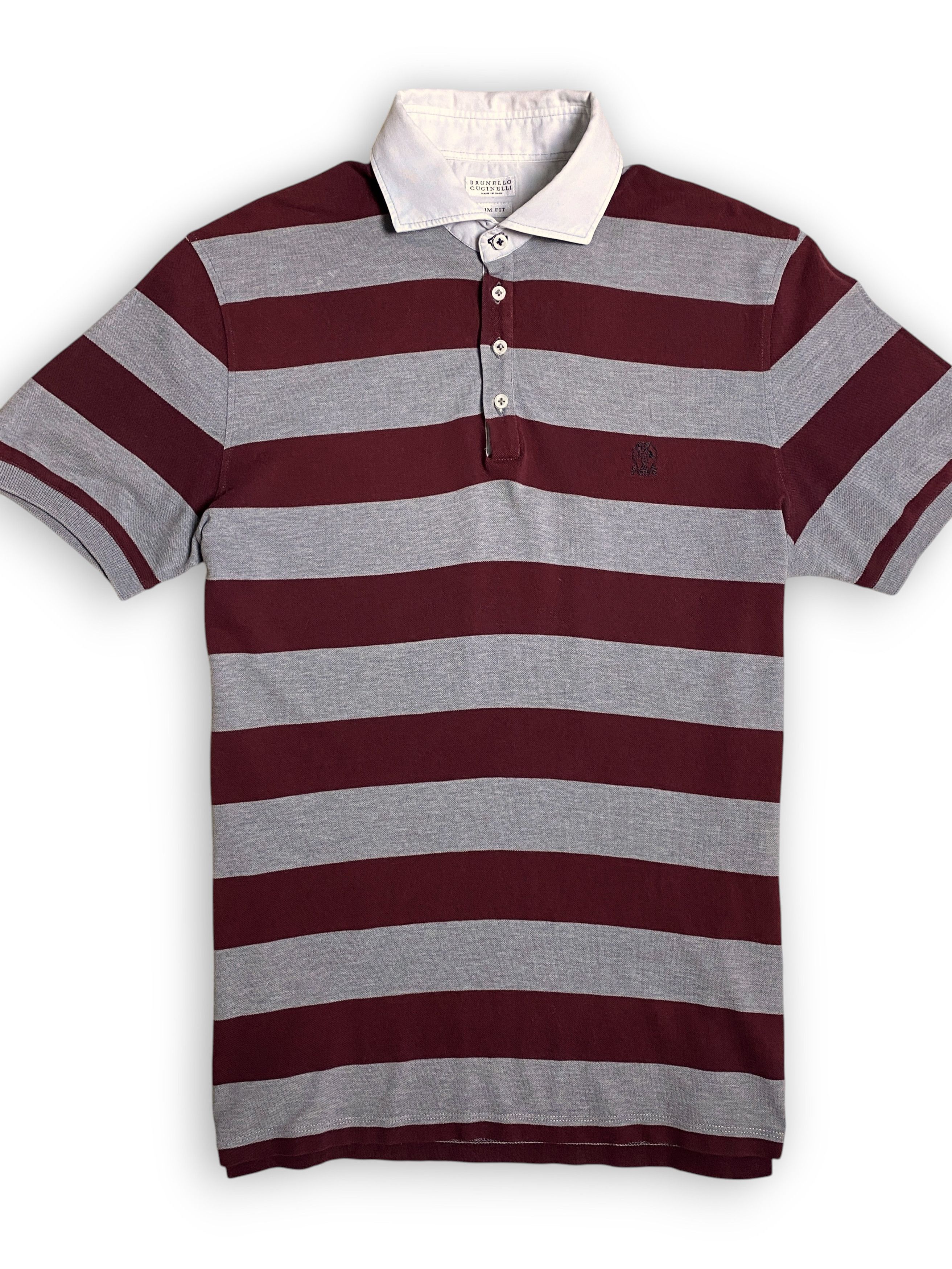 Brunello Cucinelli Brunello Cucinelli Striped Slim Denim Logo Polo Size US L / EU 52-54 / 3 - 4 Thumbnail