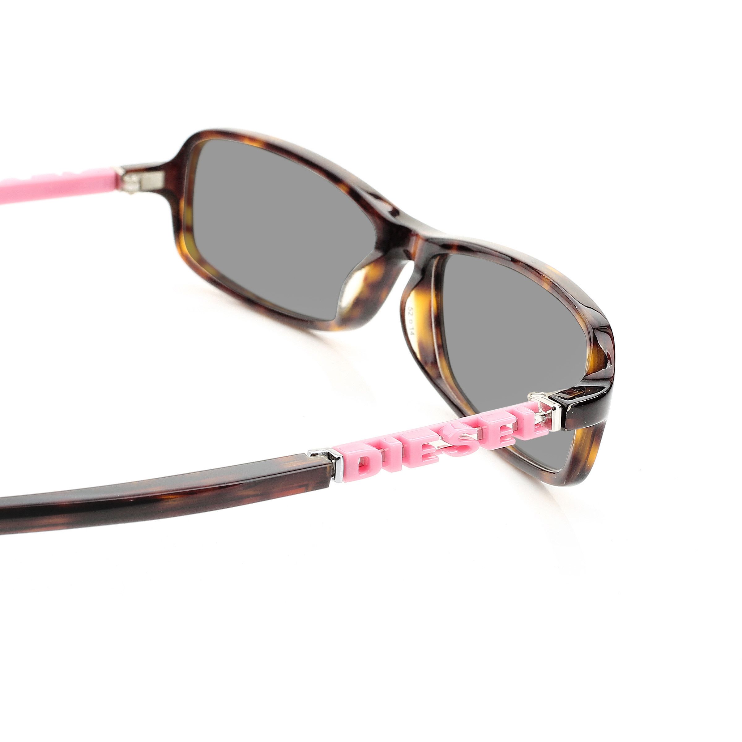 Diesel Diesel '00s Pink Signature Black Lens Recatngular Sunglasses Size ONE SIZE - 1 Thumbnail