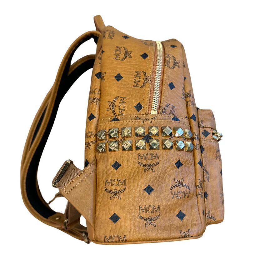 MCM MCM Medium Visetos Stark Backpack Cognac Brown Size ONE SIZE - 4 Thumbnail