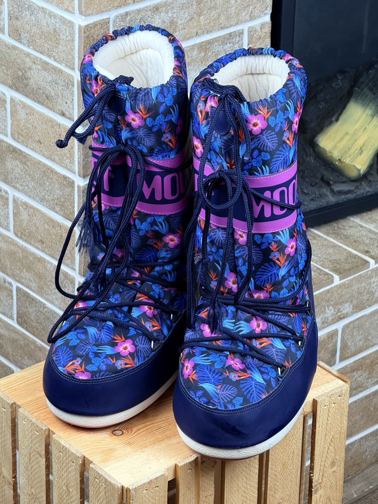 Japanese Brand × Moon Boot Moon Boot Tecnica Purple Flowers Boots Shoes size 39-41 Size US 10 / IT 40 - 3 Thumbnail