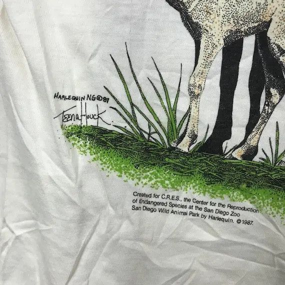 Vintage Vtg 1987 HARLEQUIN TEENA HOUCK Habitats Safari Tee Shirt Size S / US 4 / IT 40 - 3 Thumbnail